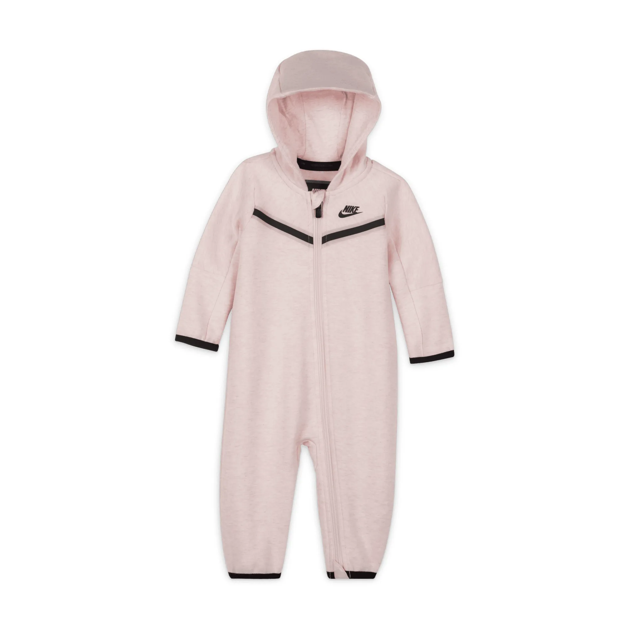 Nike Tech Fleece Baby (0–9M) Full-Zip Overall - Pink - Cotton/Polyester