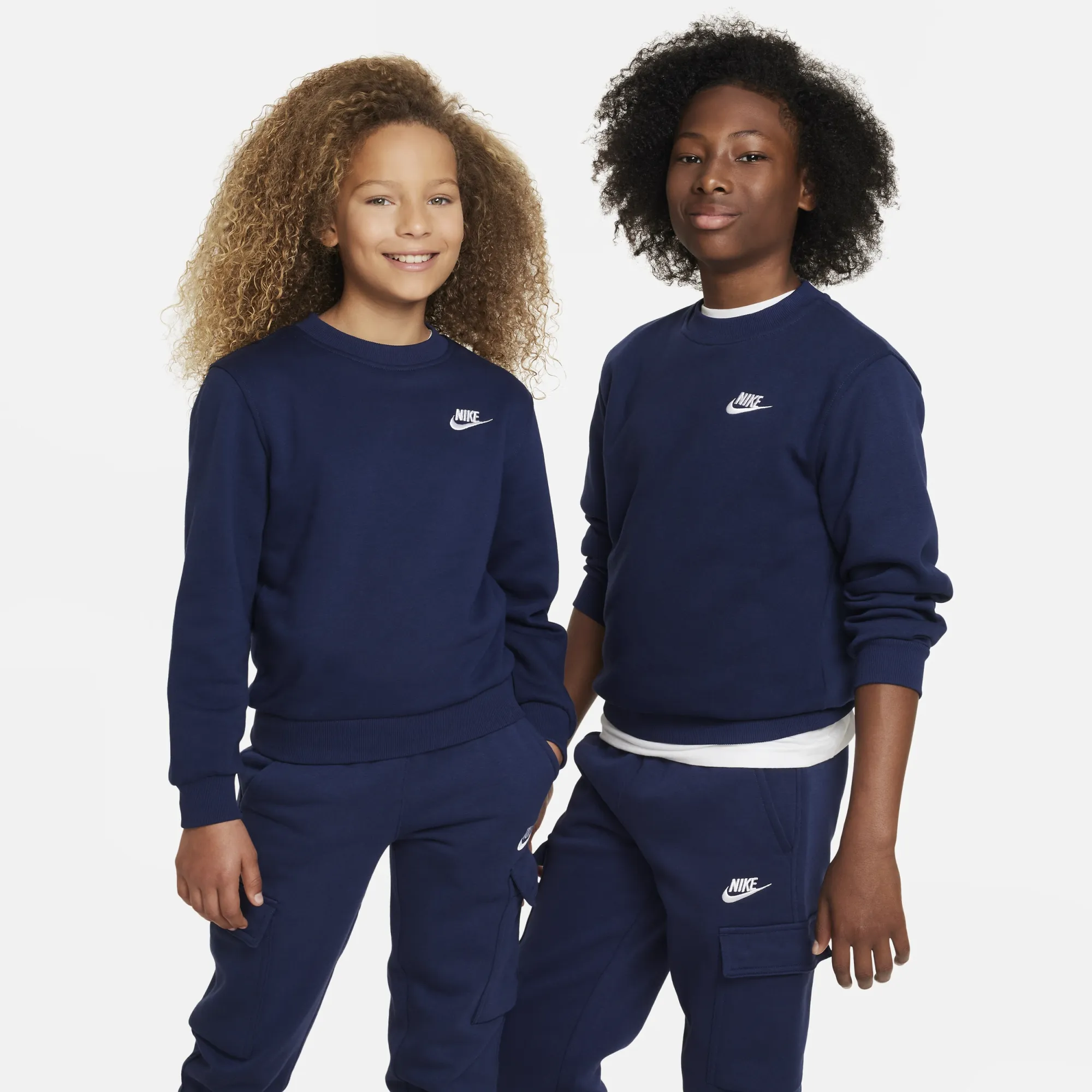 Nike Club Fleece Older Kids' Sweatshirt - Blue - Cotton/Polyester