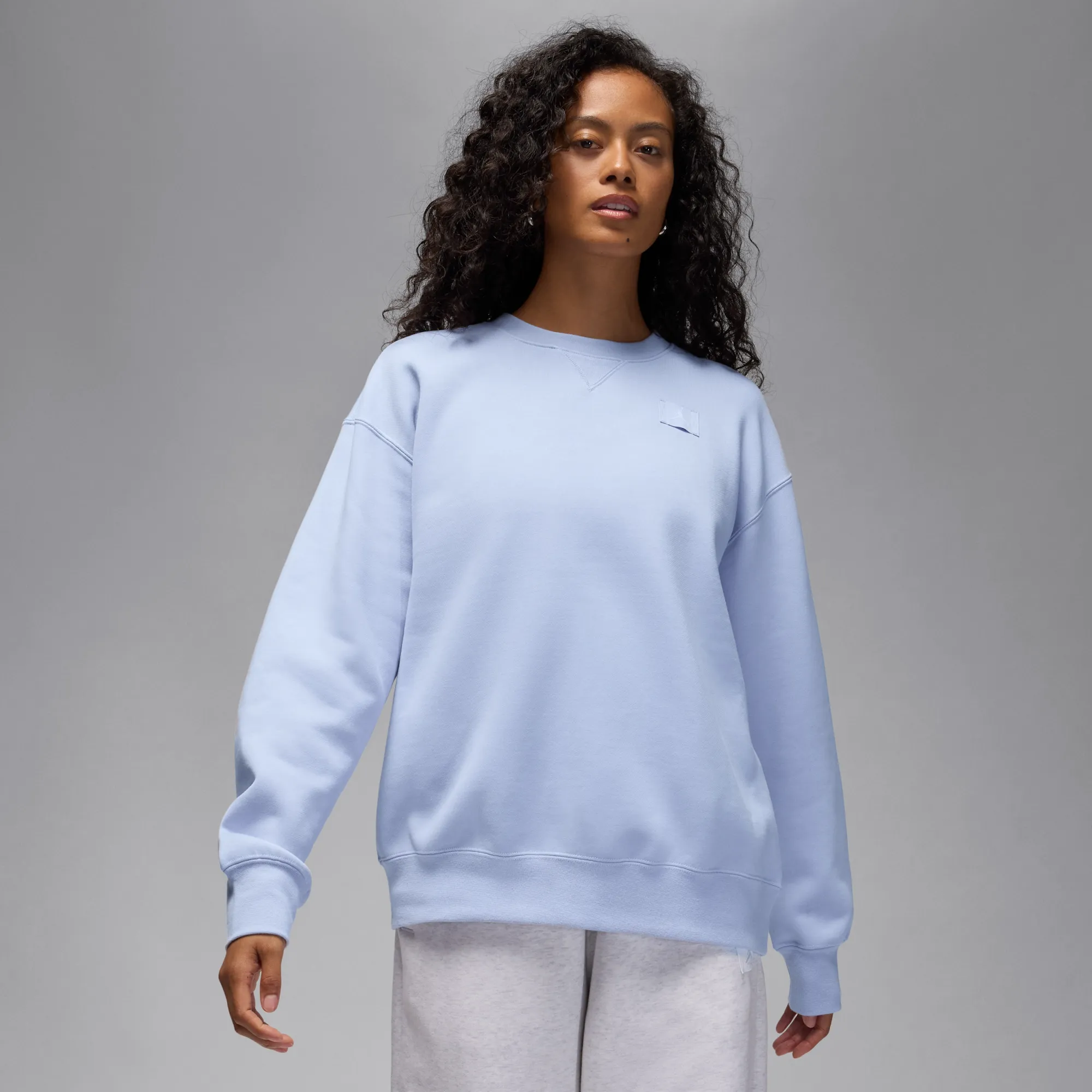 Nike Jordan Flight Fleece Women's Crew-Neck Sweatshirt - Grey - Cotton/Polyester