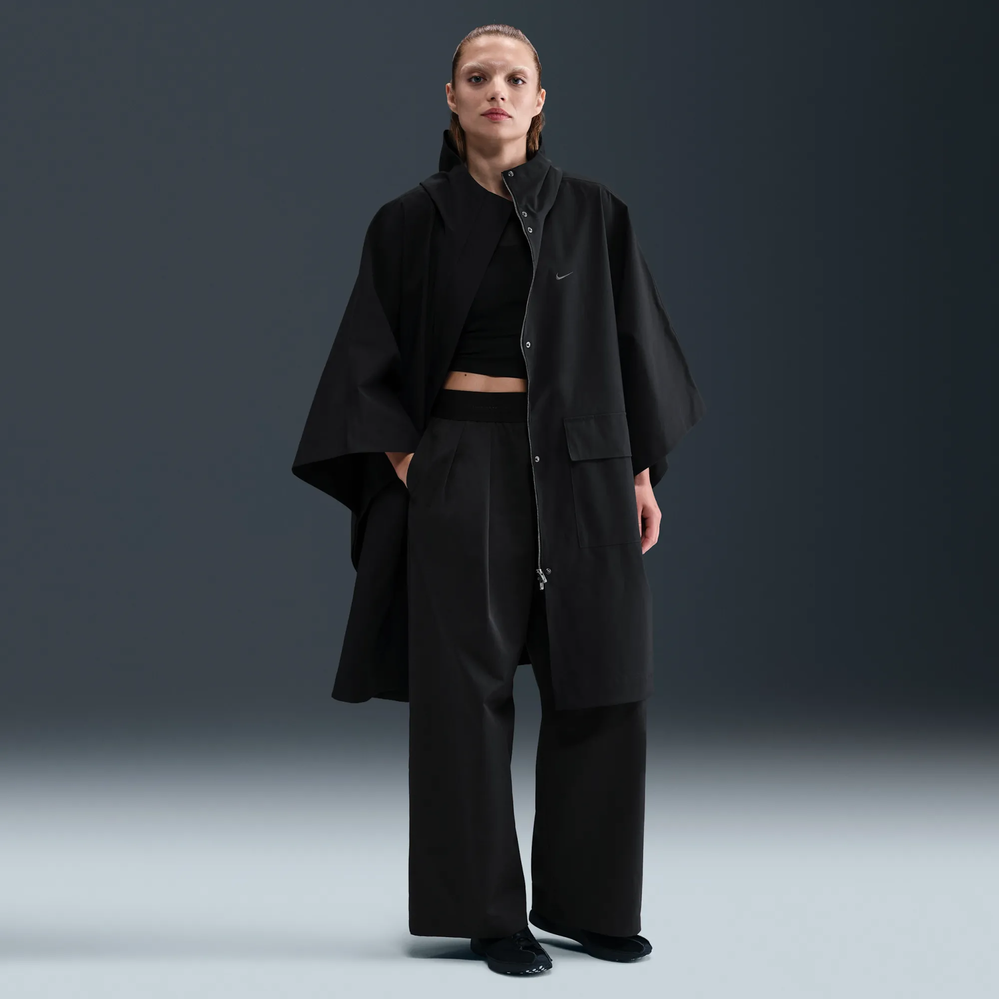 Nike Women's Tailored Rain Poncho - Black - Polyester
