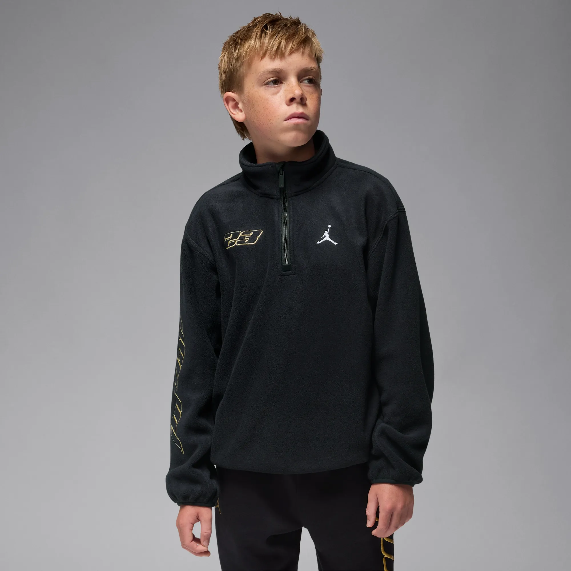 Nike Jordan Older Kids' Mountainside Polar Fleece Quarter-Zip Top - Black - Polyester