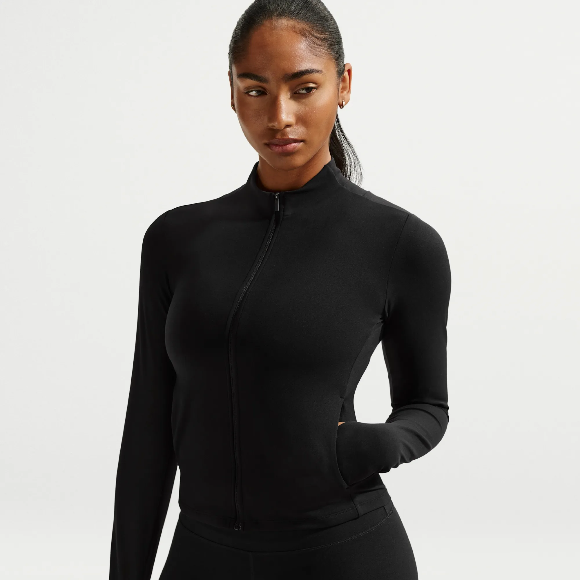 Nike Zenvy Women's Dri-FIT Full-Zip Jacket - Black - Nylon/Elastane