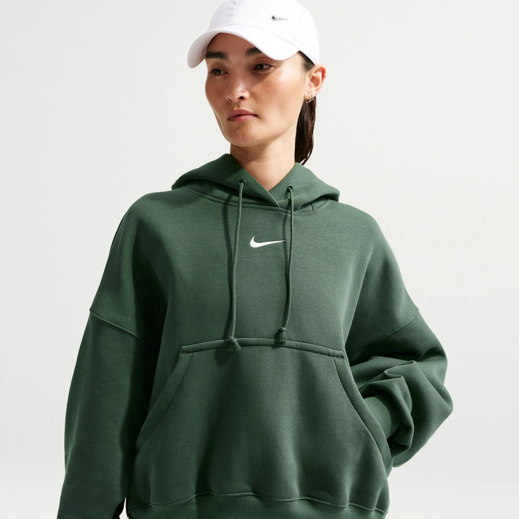 Nike Phoenix Fleece Women's Over-Oversized Pullover Hoodie - Green - Cotton/Polyester