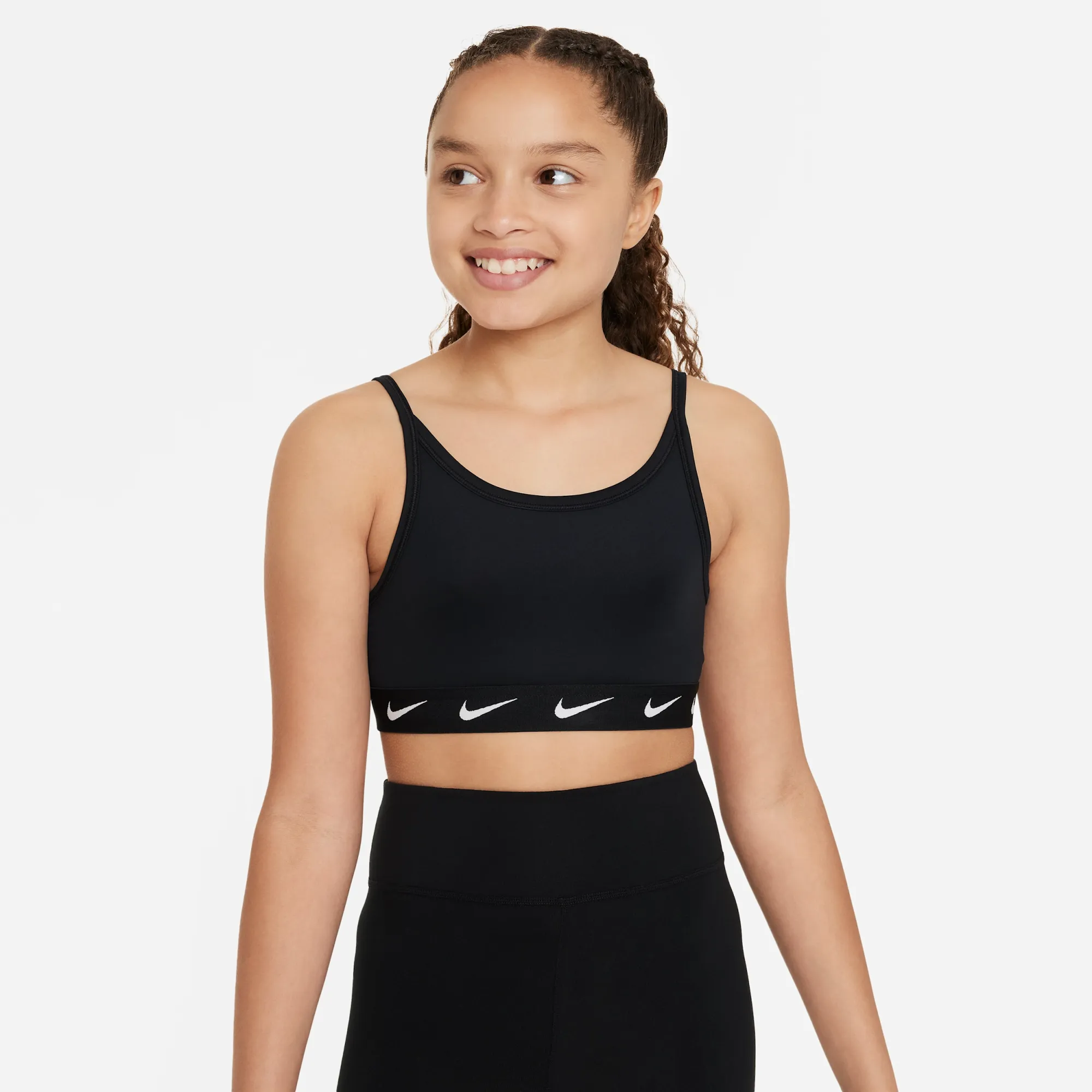 Nike One Girls' Sports Bra - Black - Polyester/Elastane