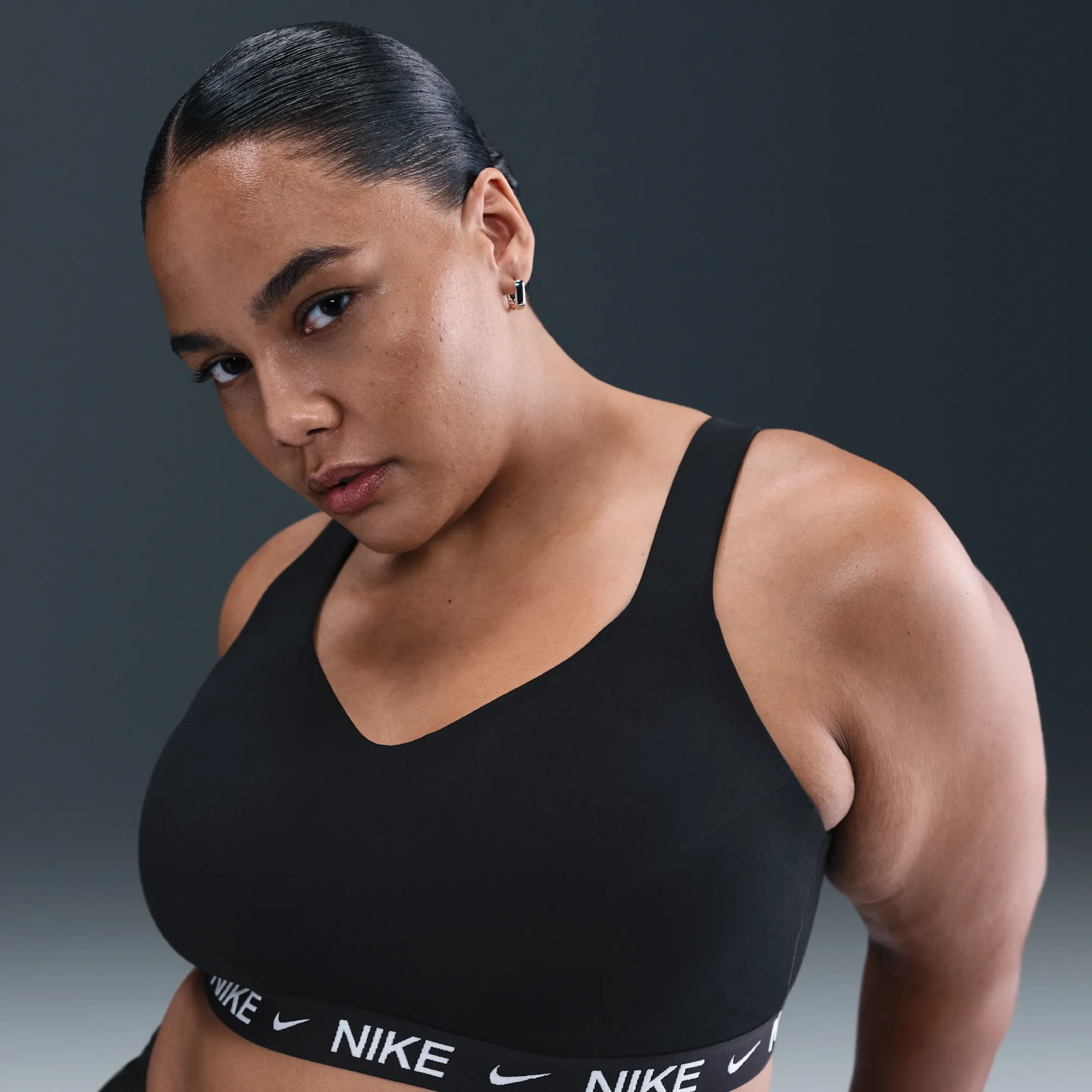 Nike Indy High-Support Women's Padded Adjustable Sports Bra - Black - Polyester/Elastane