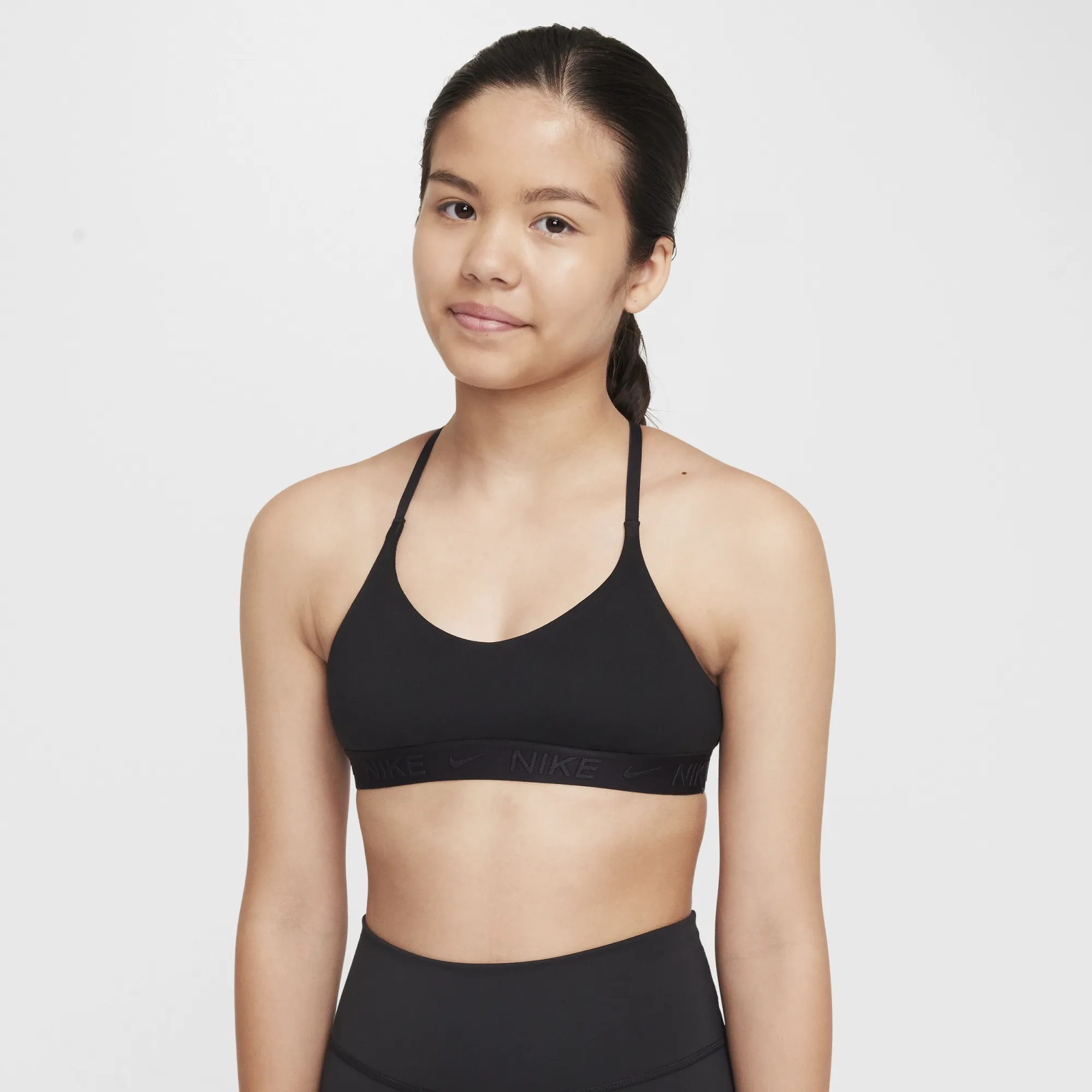 Nike Indy Girls' Sports Bra - Black - Polyester/Elastane