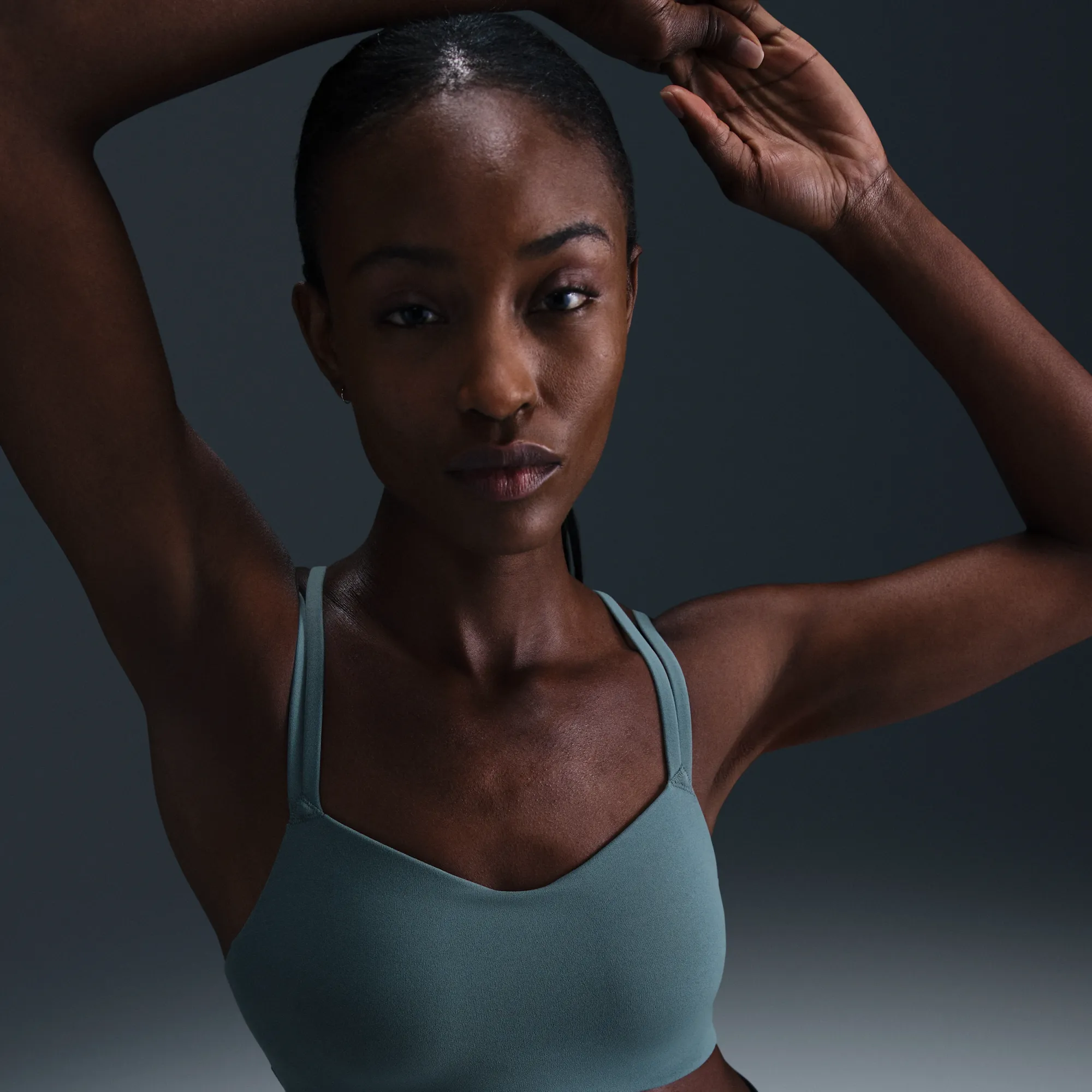 Nike Zenvy Strappy Women's Light-Support Padded Sports Bra - Blue - Nylon/Elastane