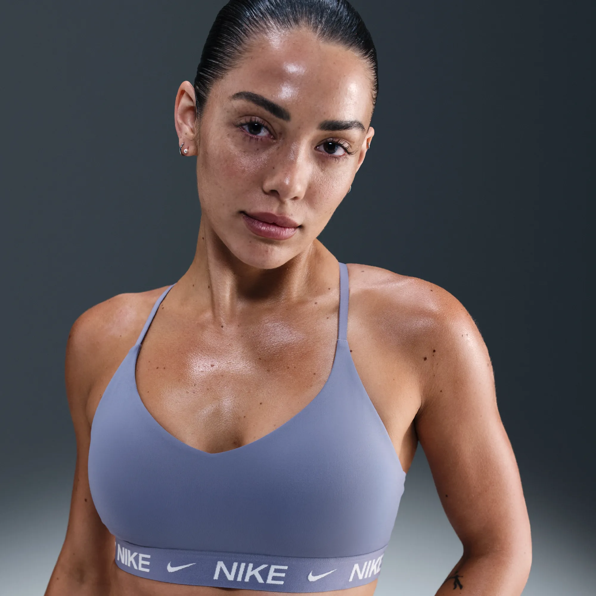 Nike Indy Light-Support Women's Padded Adjustable Sports Bra - Blue - Polyester/Elastane