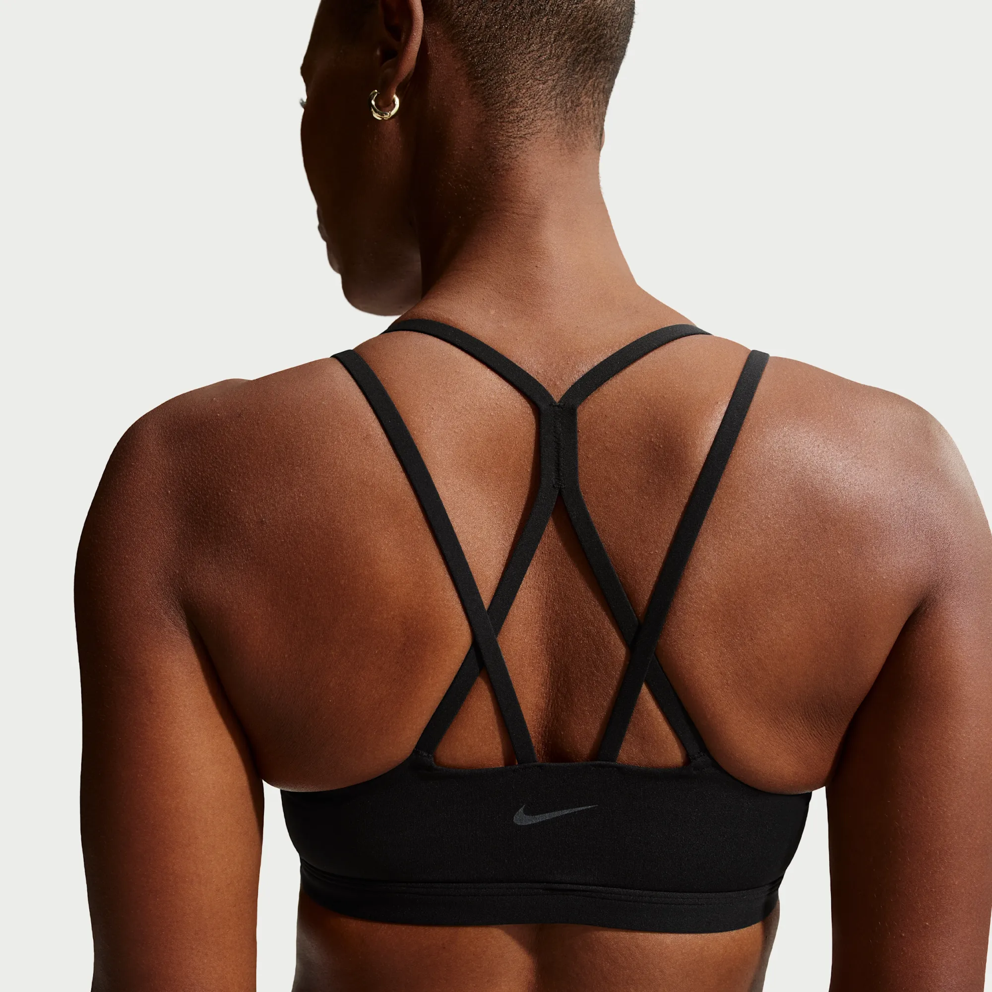 Nike Zenvy Strappy Women's Light-Support Padded Sports Bra - Black - Nylon/Elastane