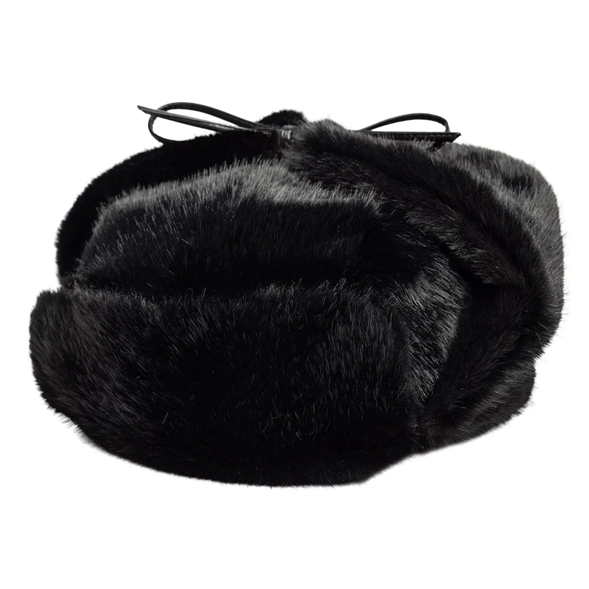 New Era Faux Fur Black Trapper Hat adult unisex