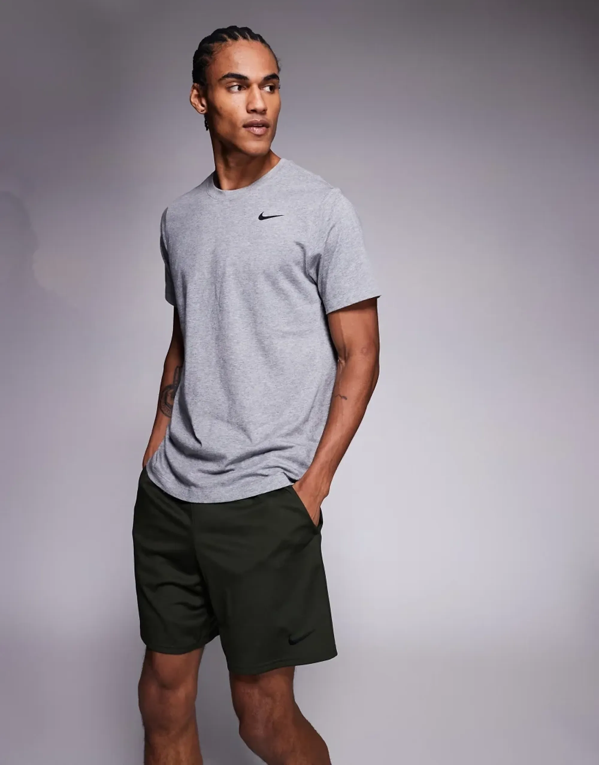 Nike Training Flex Logo 7 Inch Shorts In Dark Green