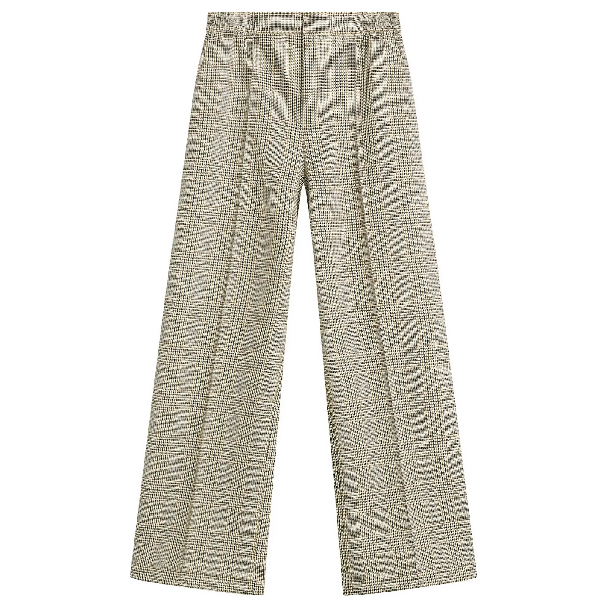 STEL Women's Check Straight Leg Trousers Camel Check
