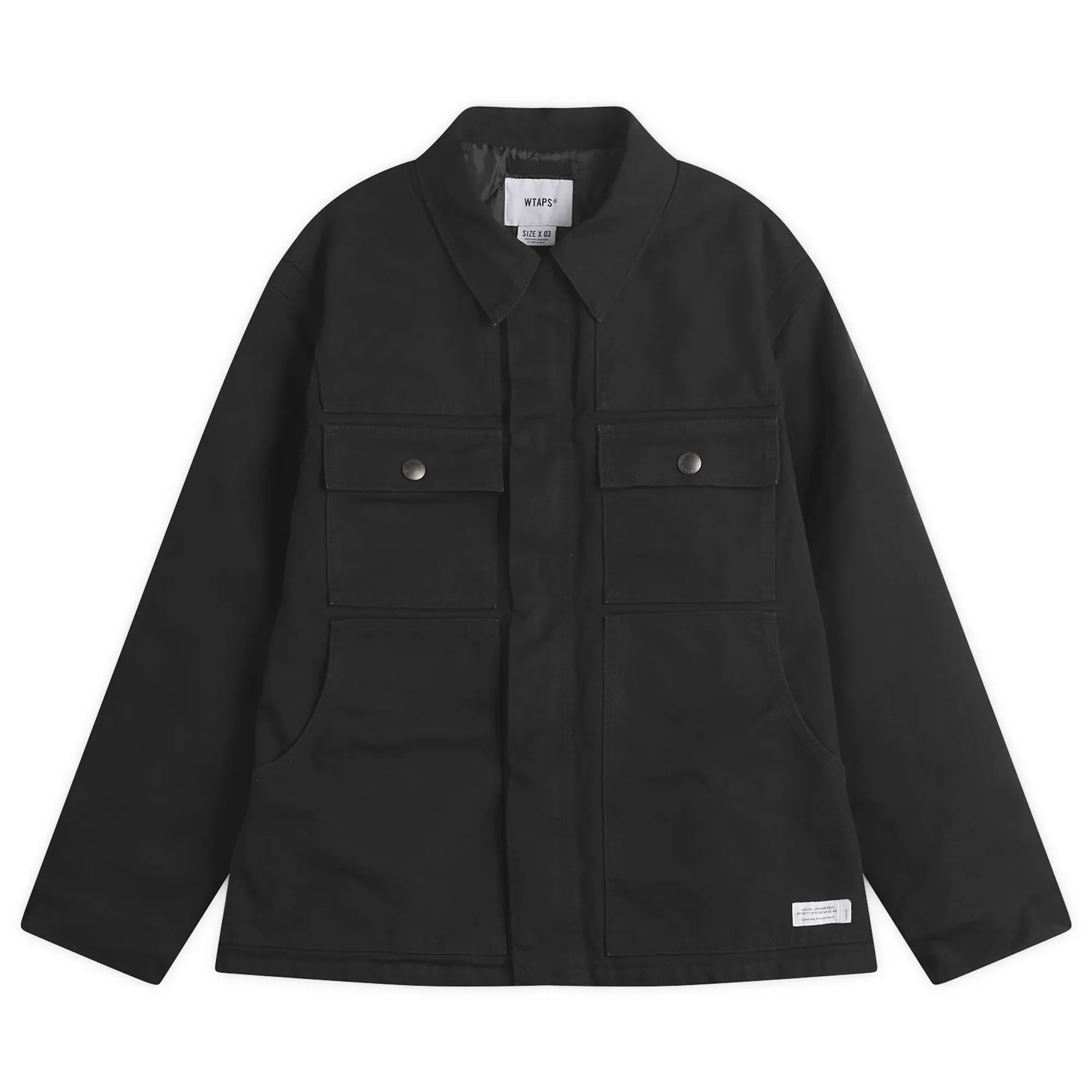 WTAPS Men's Cotton Canvas Work Jacket Black