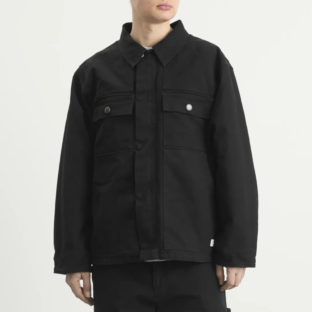 WTAPS Men's Cotton Canvas Work Jacket Black | 252WVDT-JKM01-BLK