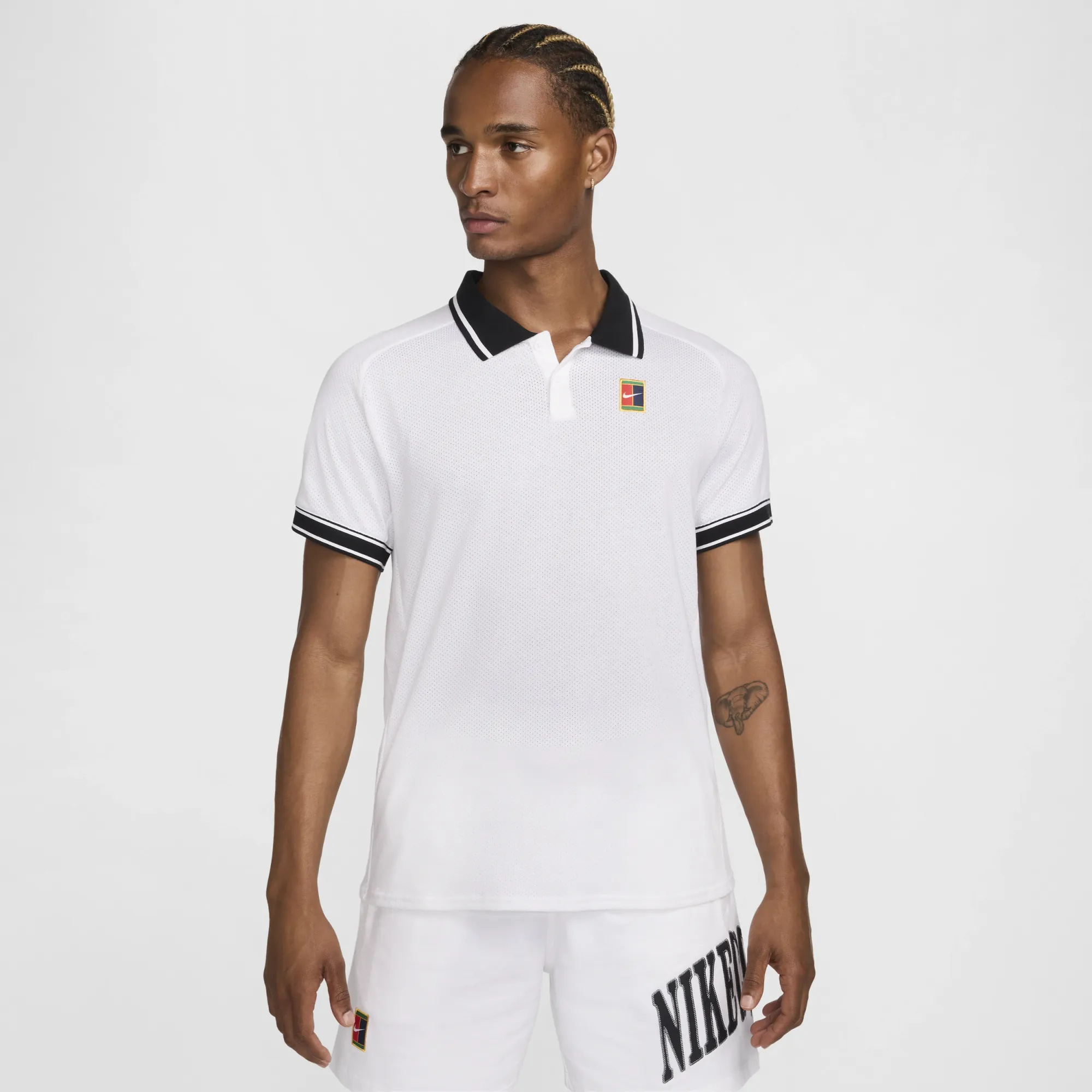 NikeCourt Heritage Men's Tennis Polo - White - Cotton/Polyester