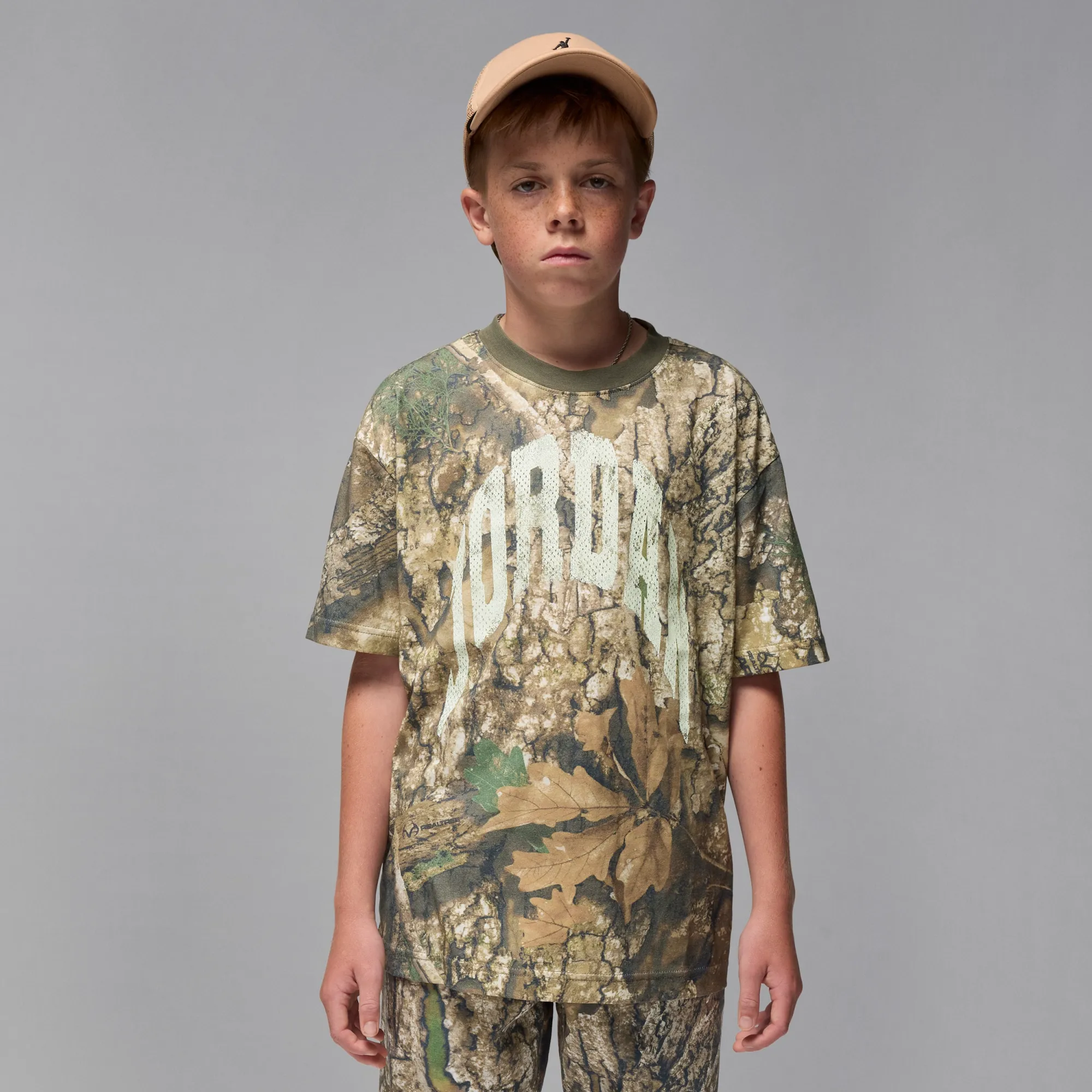 Nike Jordan MVP Older Kids' Distressed Wordmark T-Shirt - Green - Cotton/Polyester