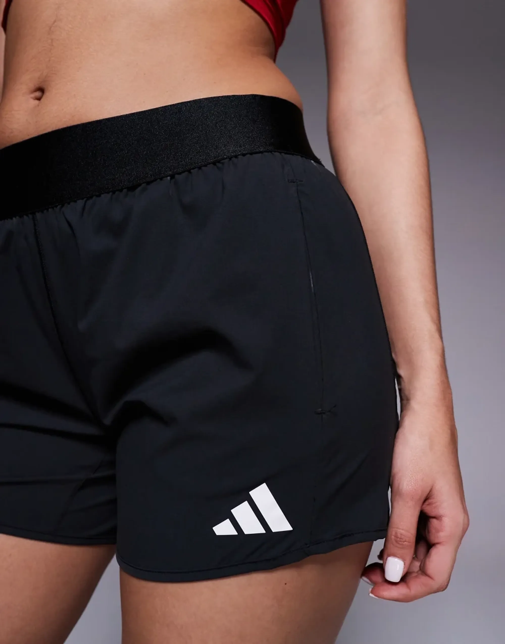 Adidas Running Flex Pacer Shorts In Black