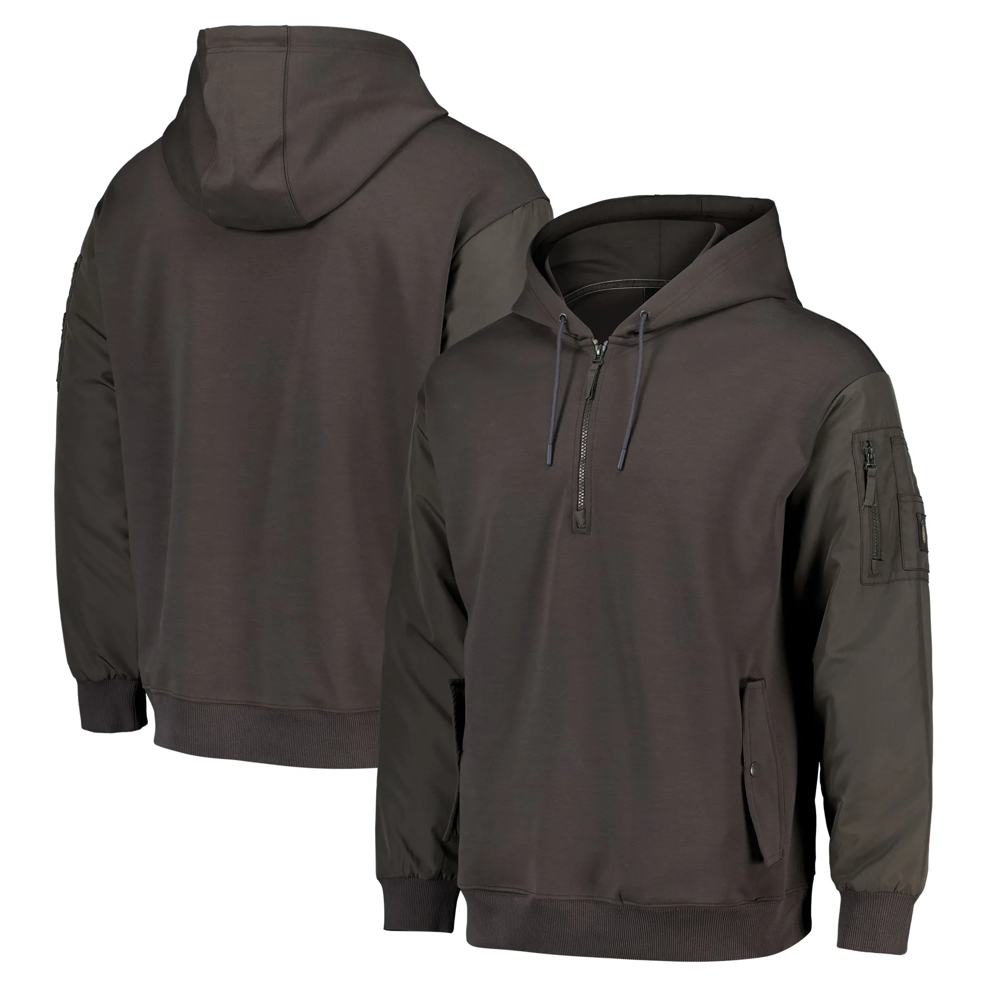 DFB Elements Hybrid Quarter Zip Hoodie - Classic Pewter - Mens