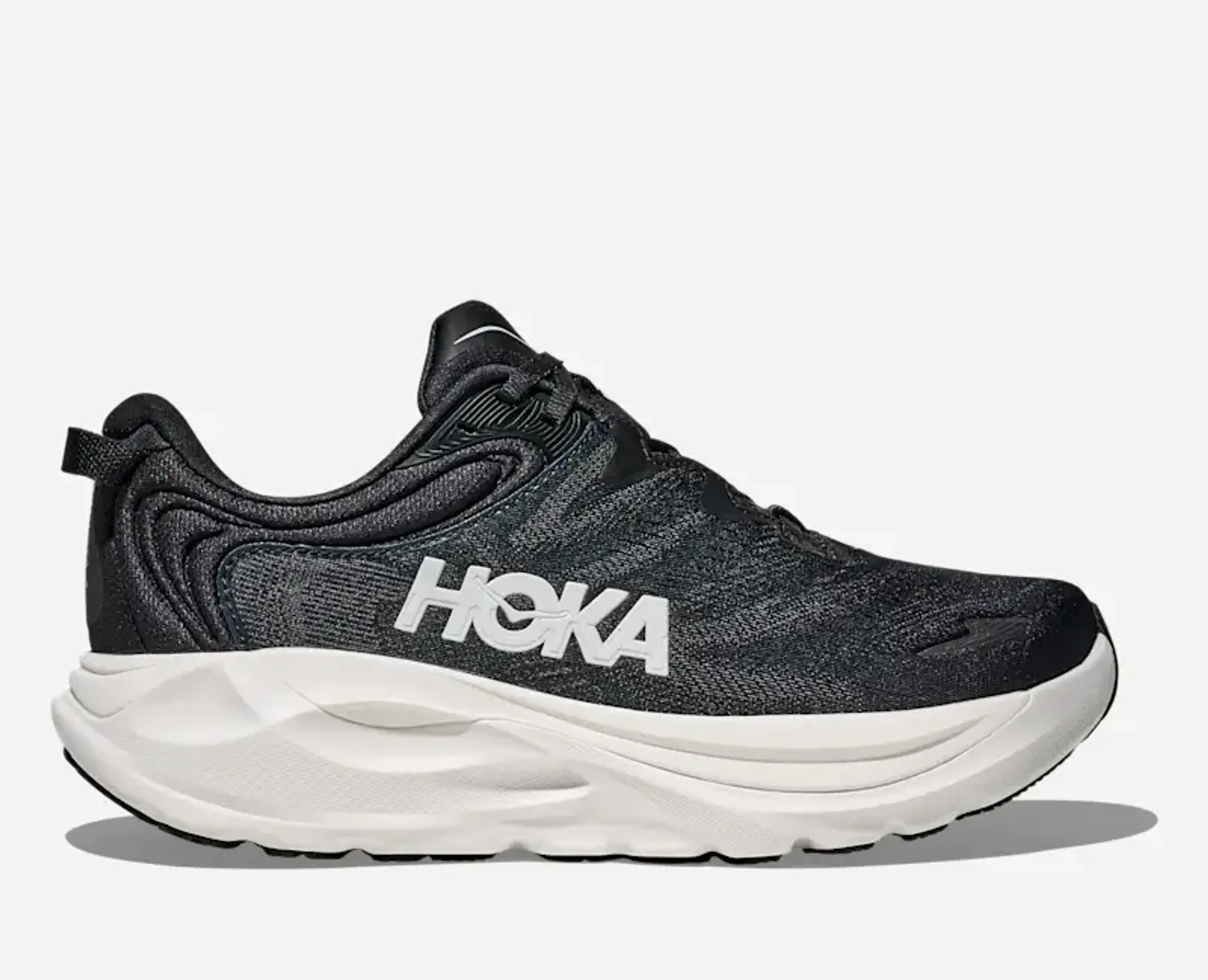 Hoka Women's Gaviota 6 Road Running Shoes In Black/White