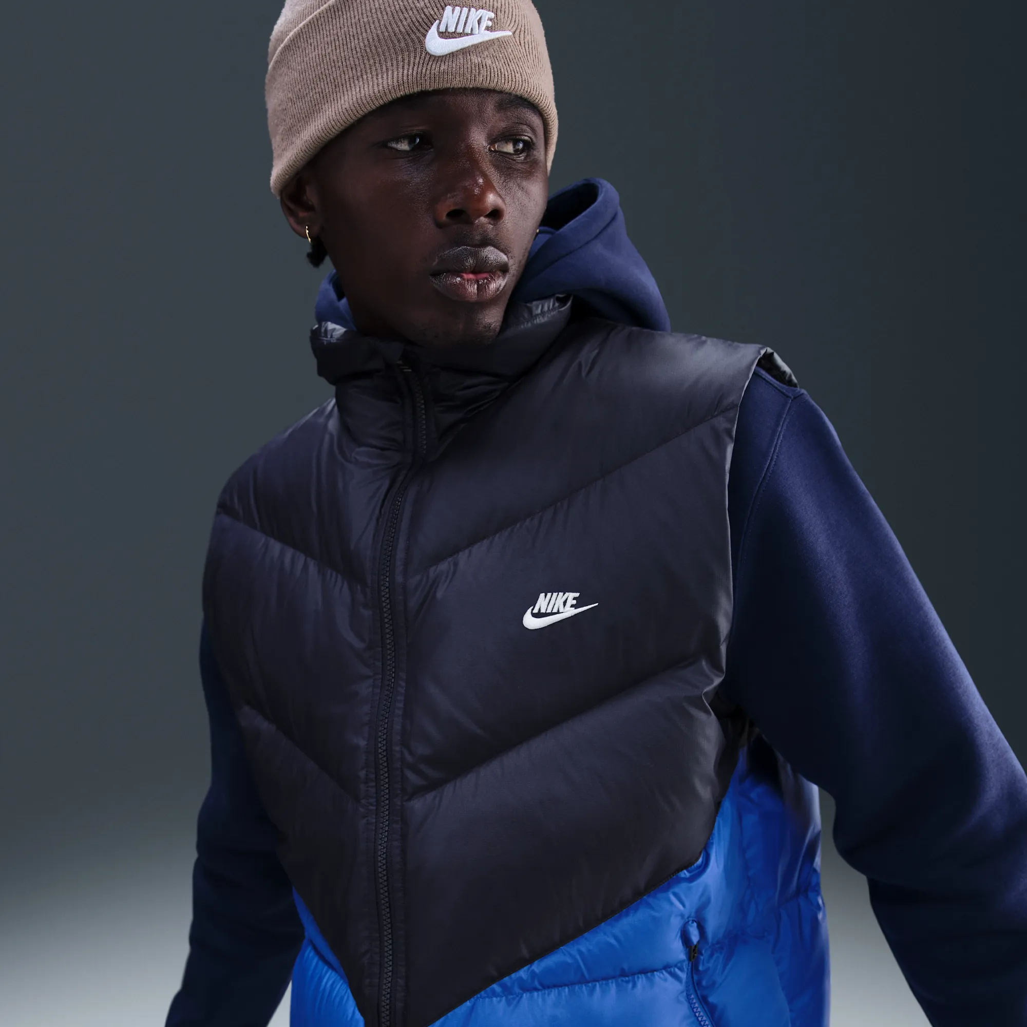 Nike Windrunner Men's Statement Down Gilet - Blue - Polyester