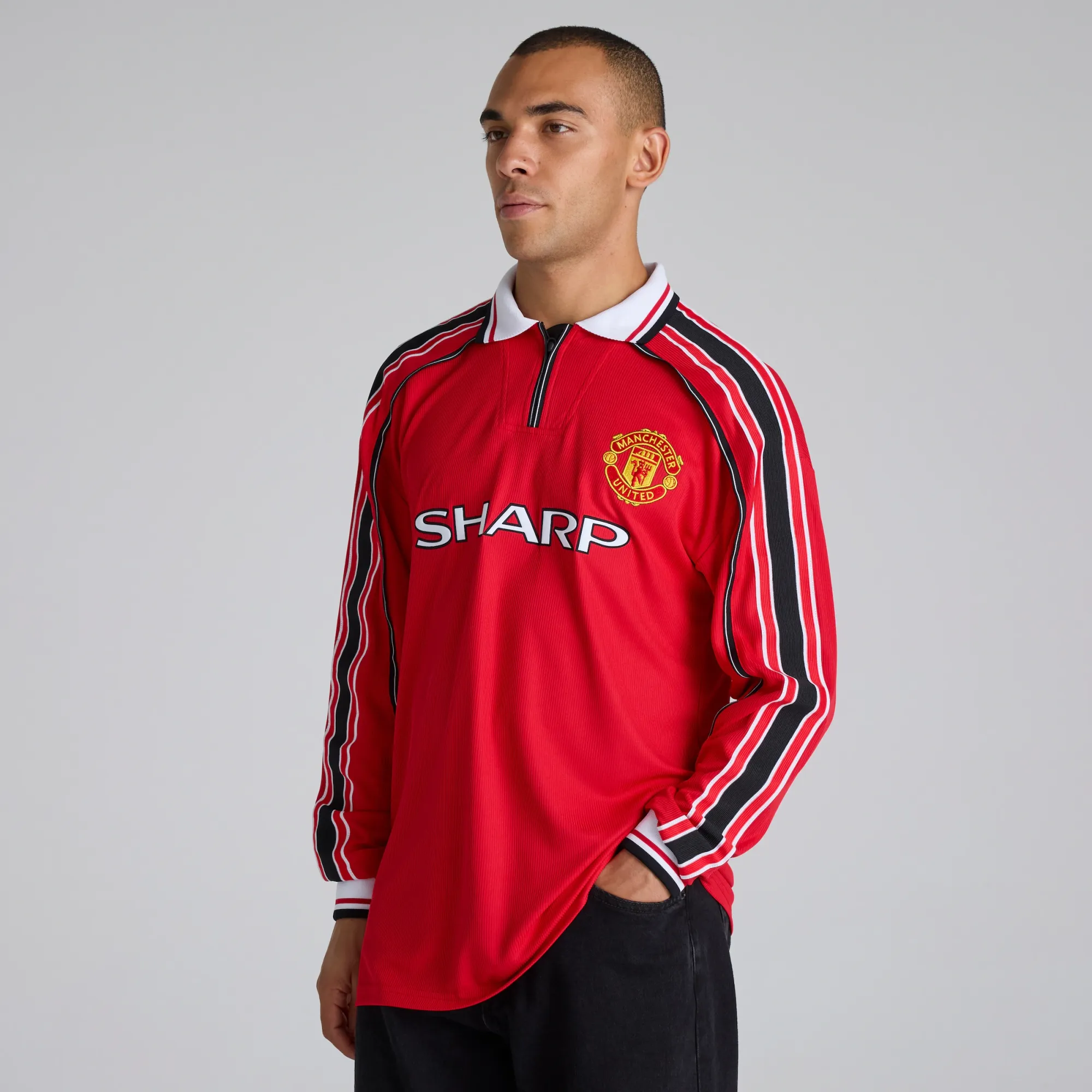 Manchester United Long Sleeve 1998-00 Home Shirt Red