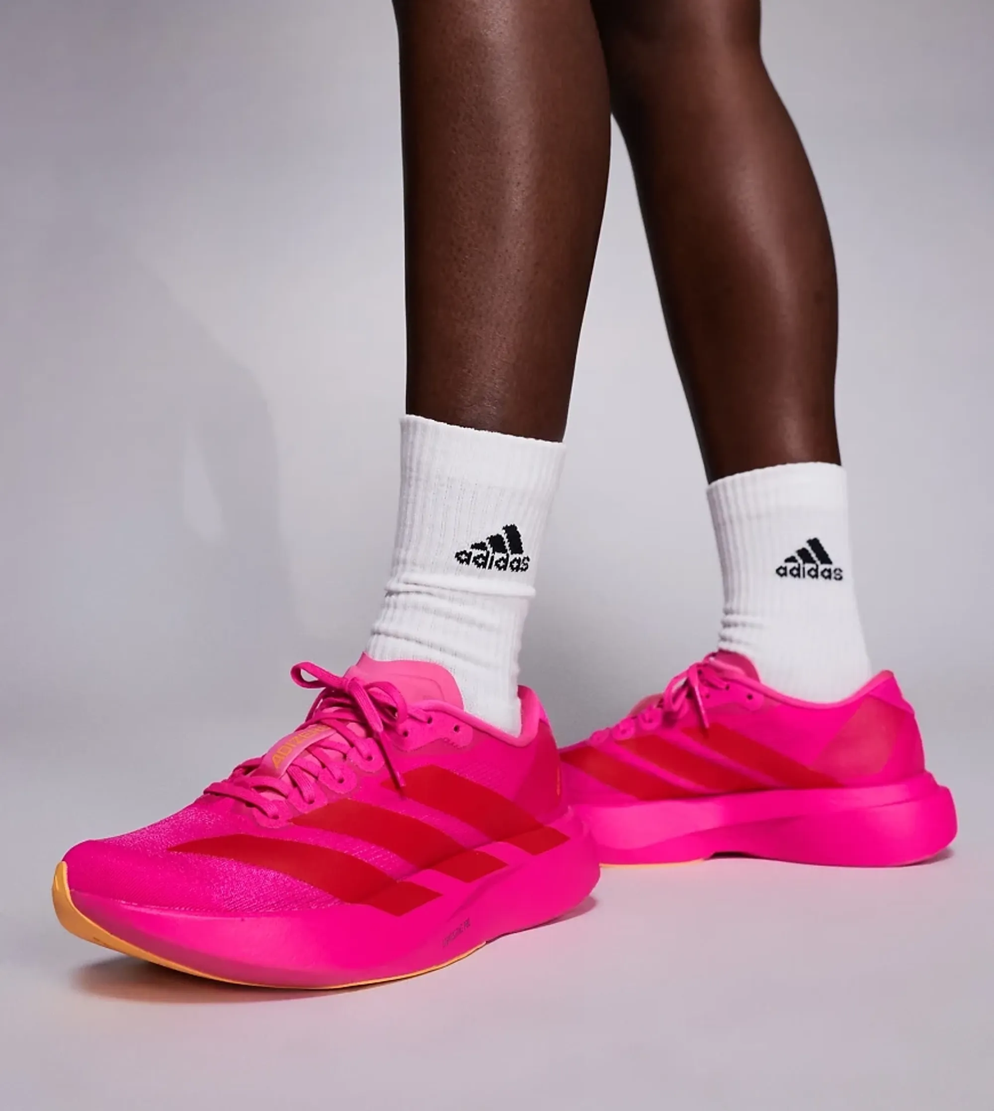 Adidas Running Adizero Evo Sl Trainers In Hot Pink And Red Exclusive To Asos