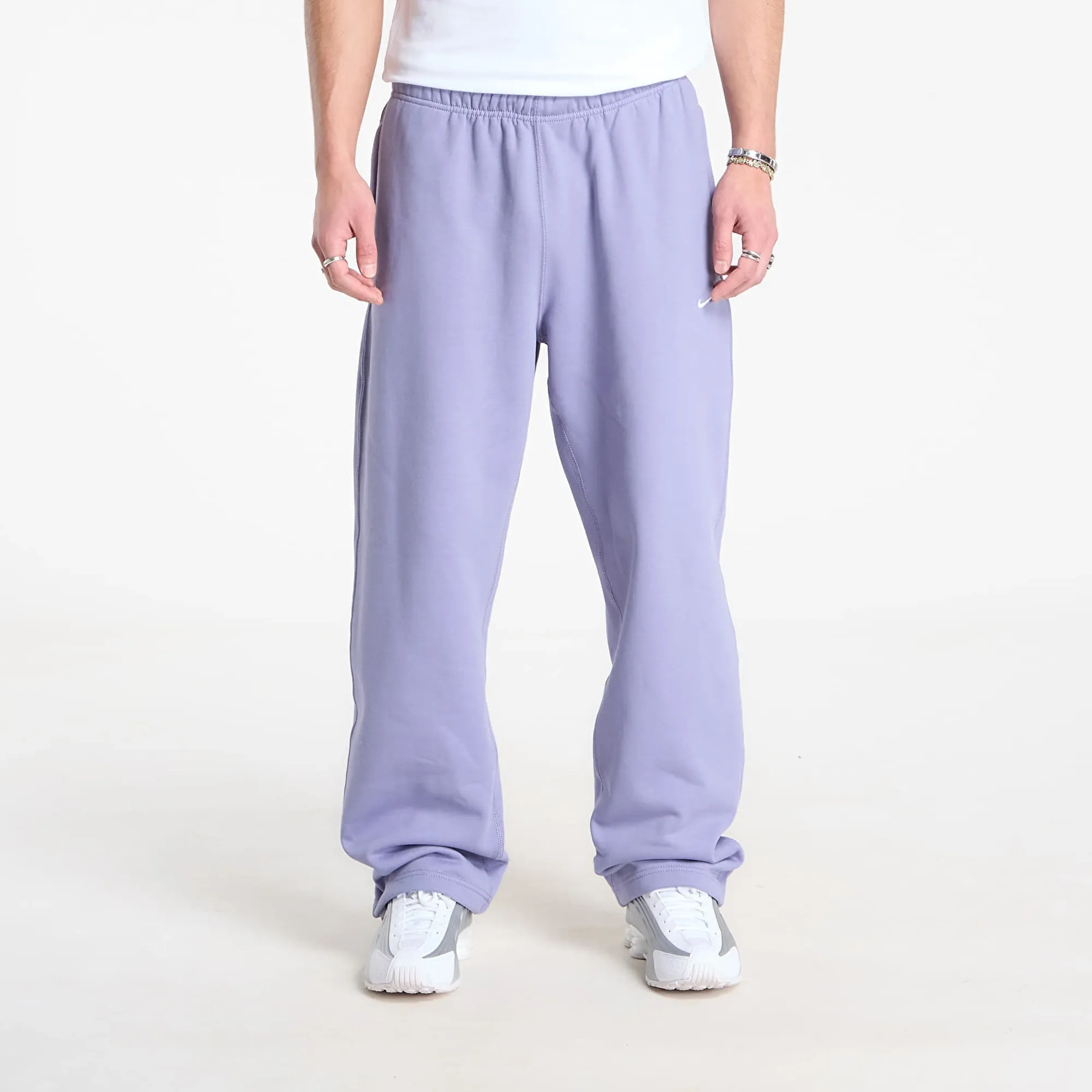 Pants Nike Solo Swoosh Men's Fleece Open-Hem Pants Iron Purple/ White S