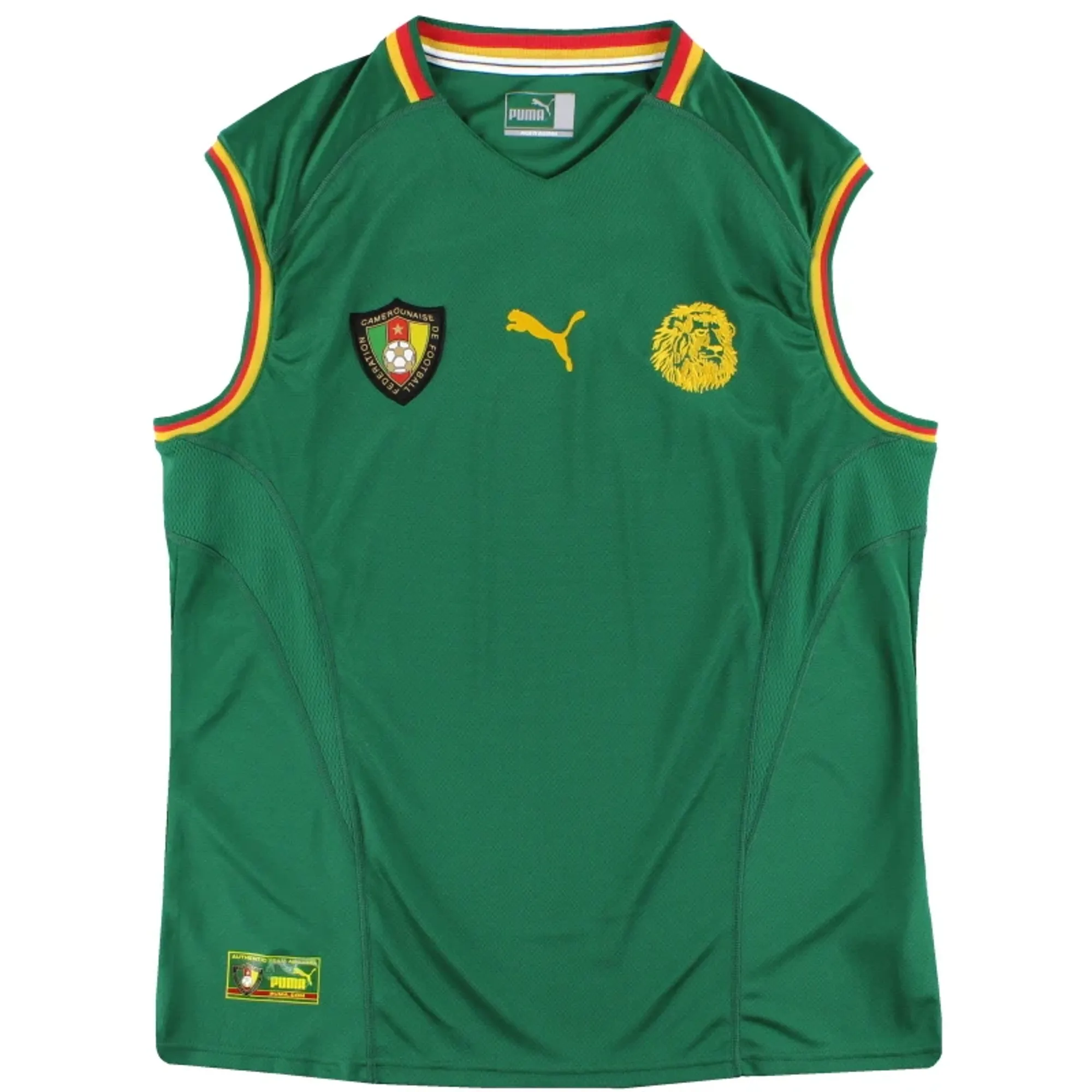2002 Cameroon Puma Home Vest Shirt L - Cameroon / Excellent 