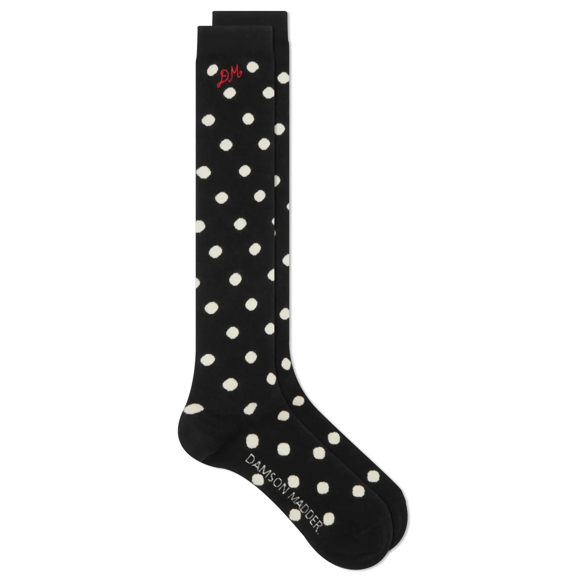 Damson Madder Women's Knee High Polka Dot Socks Black