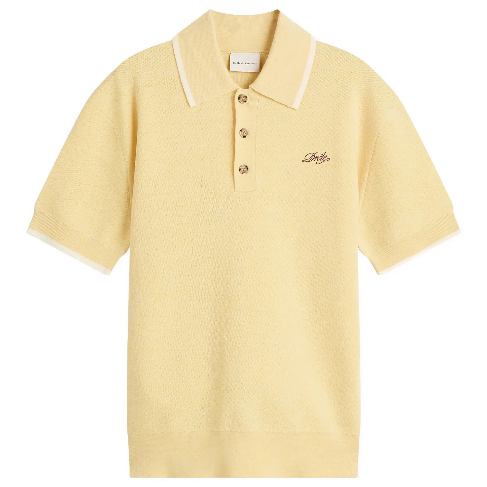 Drôle de Monsieur Men's Woven Polo Light Yellow