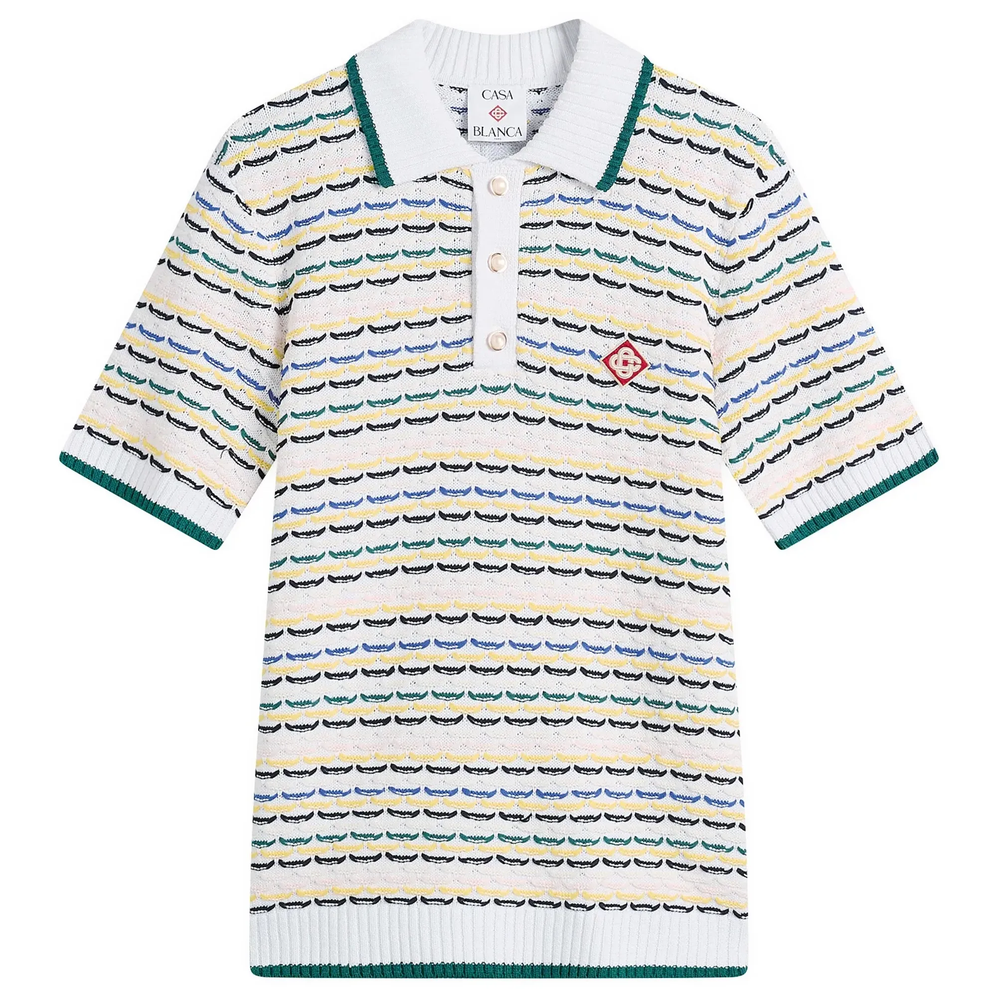 Casablanca Men's Tuck Stitch Polo Shirt Multi