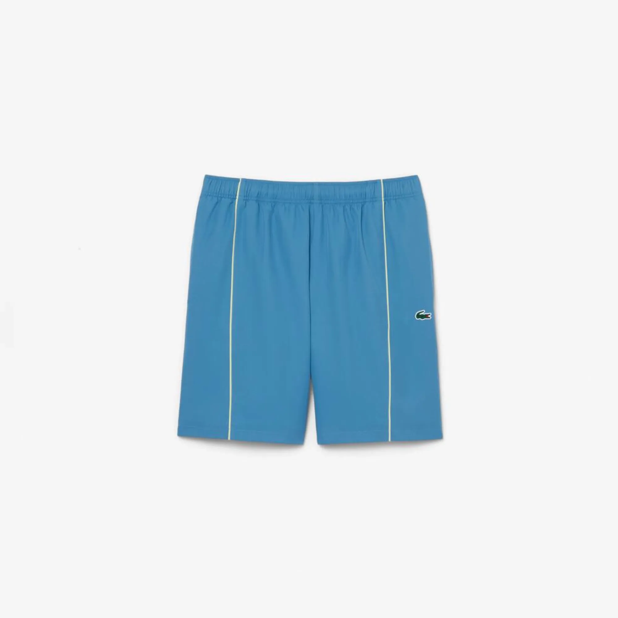 Lacoste Trim Accent Diamond Taffeta Sport Shorts - Sky Blue