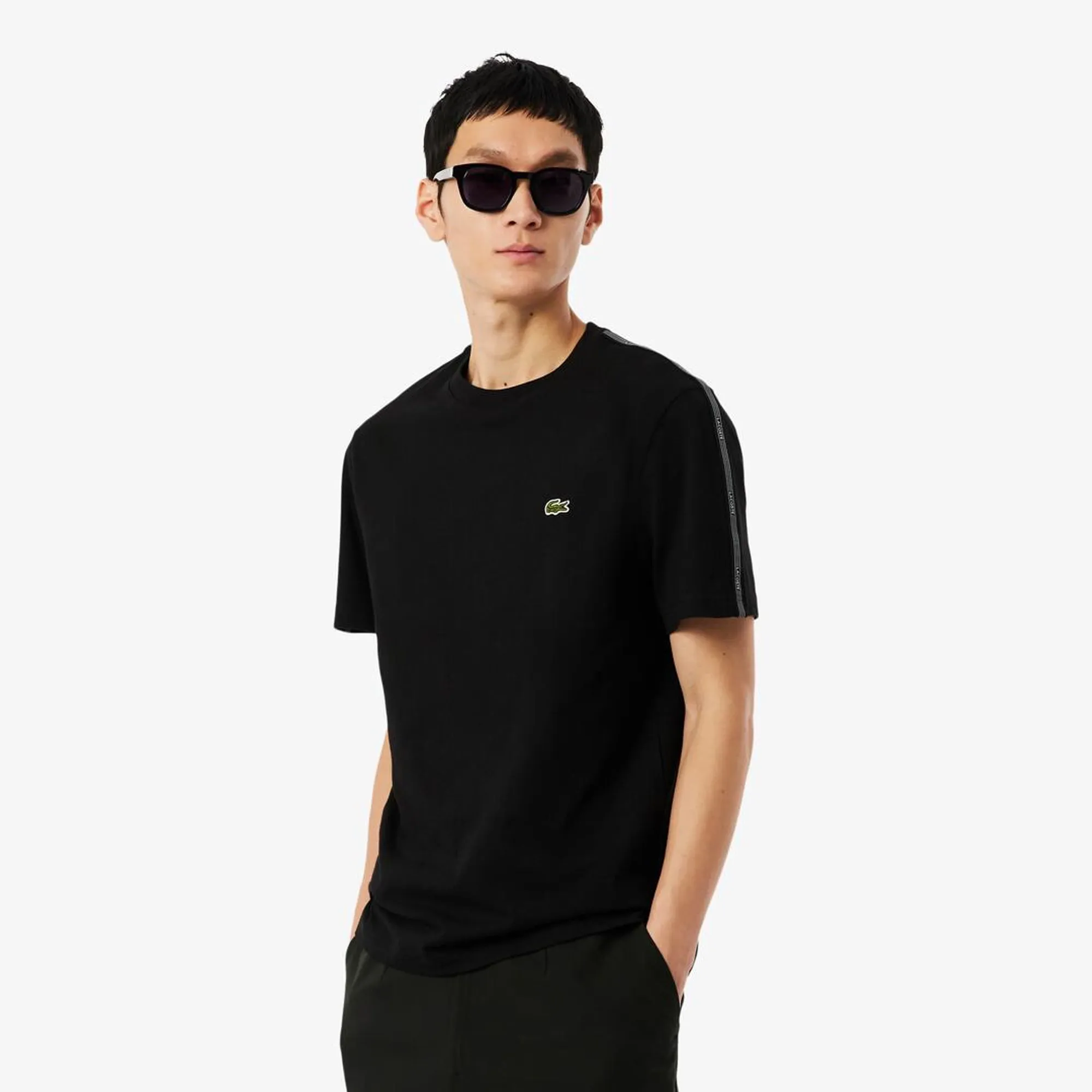 Lacoste Branded Stripe Band T-shirt - Noir