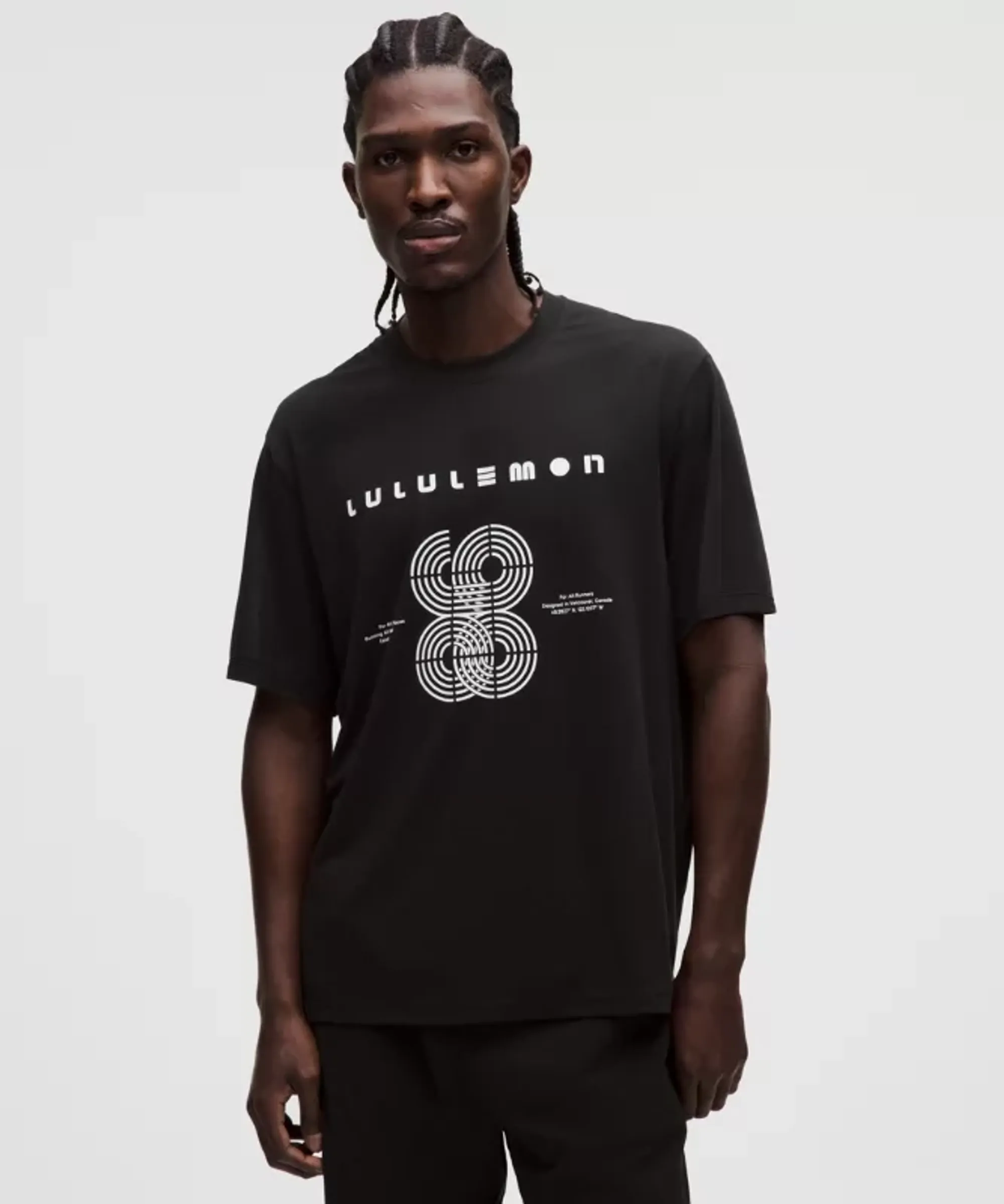 lululemon – Men's Mile Maker T-Shirt 98 Wordmark – Color Black – Size Large