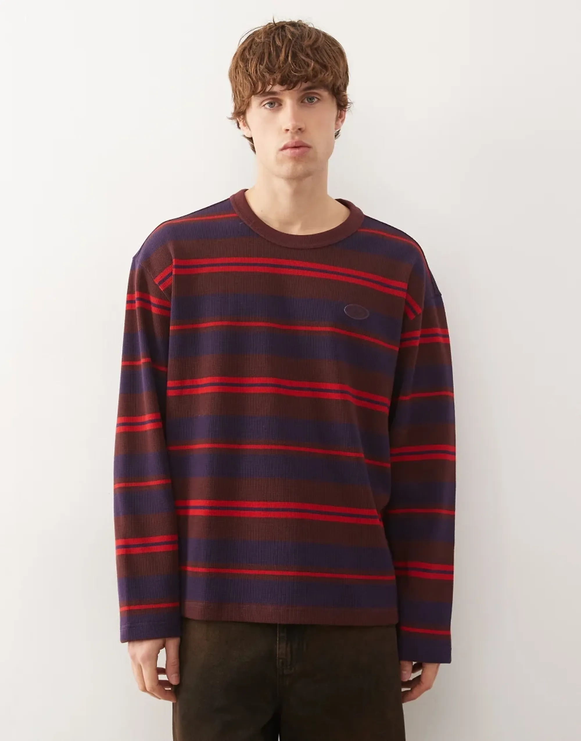 Adidas Originals 90s Alternative Sport Stripe Waffle Long Sleeve T-shirt