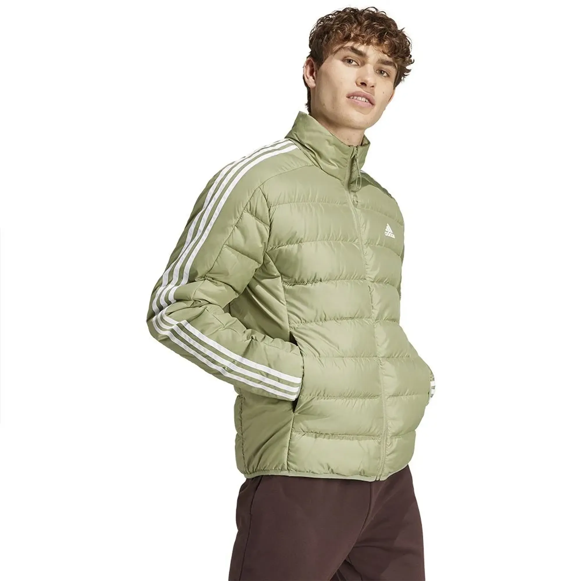 Adidas Essentials 3 Stripes Light Down Jacket | IX8909 | FOOTY.COM
