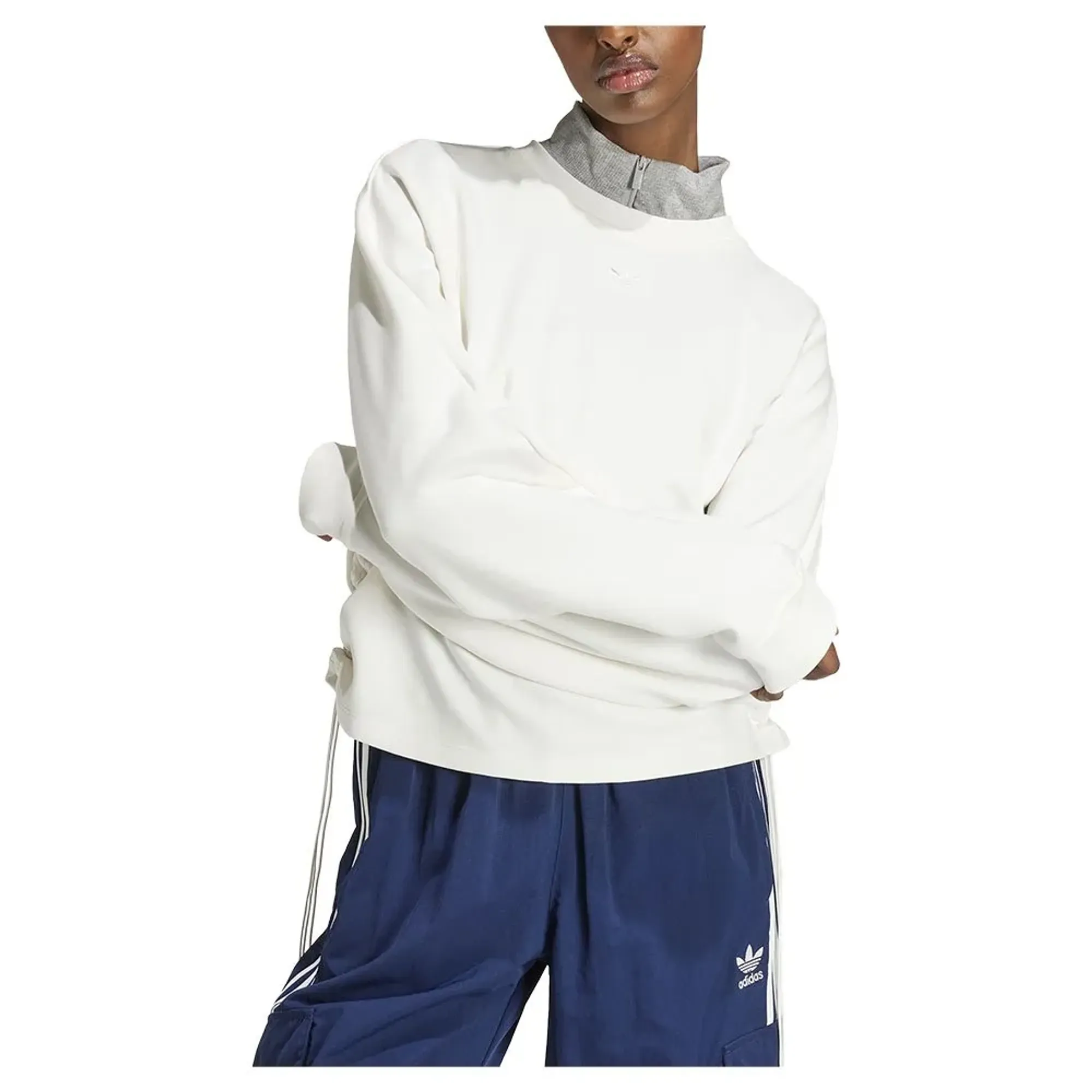 Adidas Originals Ruched 3 Stripes Loose Sweatshirt