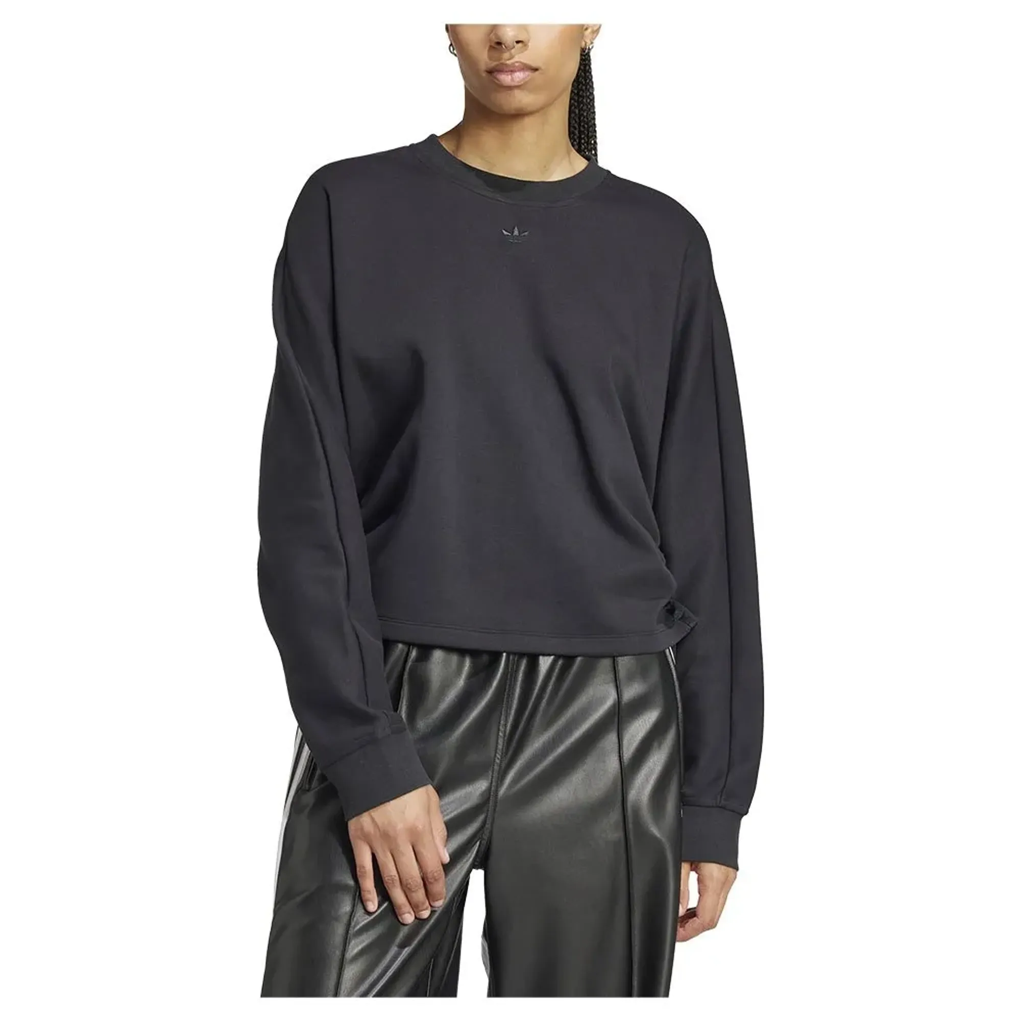 Adidas Originals Ruched 3 Stripes Loose Sweatshirt