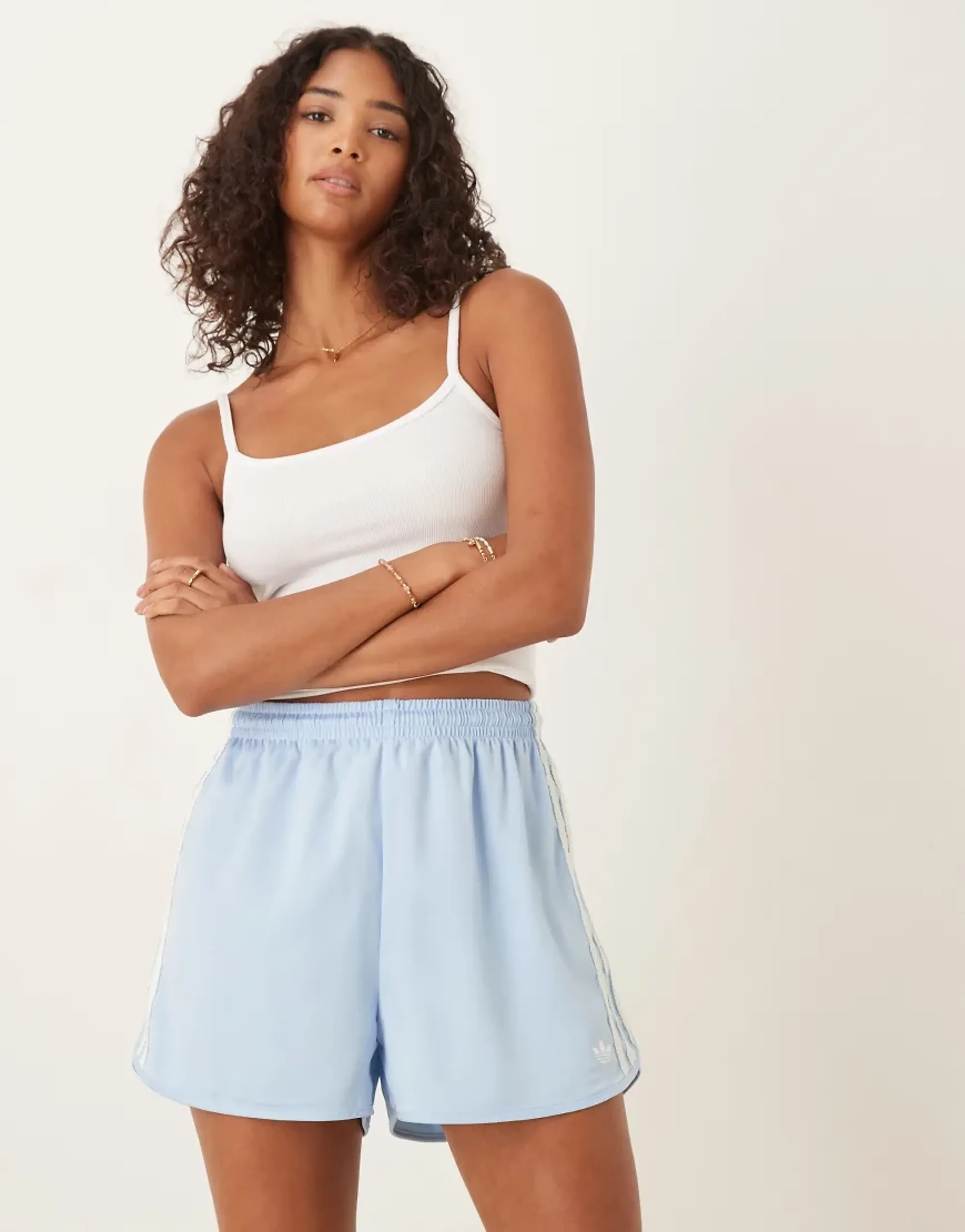 Adidas Originals Satin Ruffle 3 Stripes Shorts