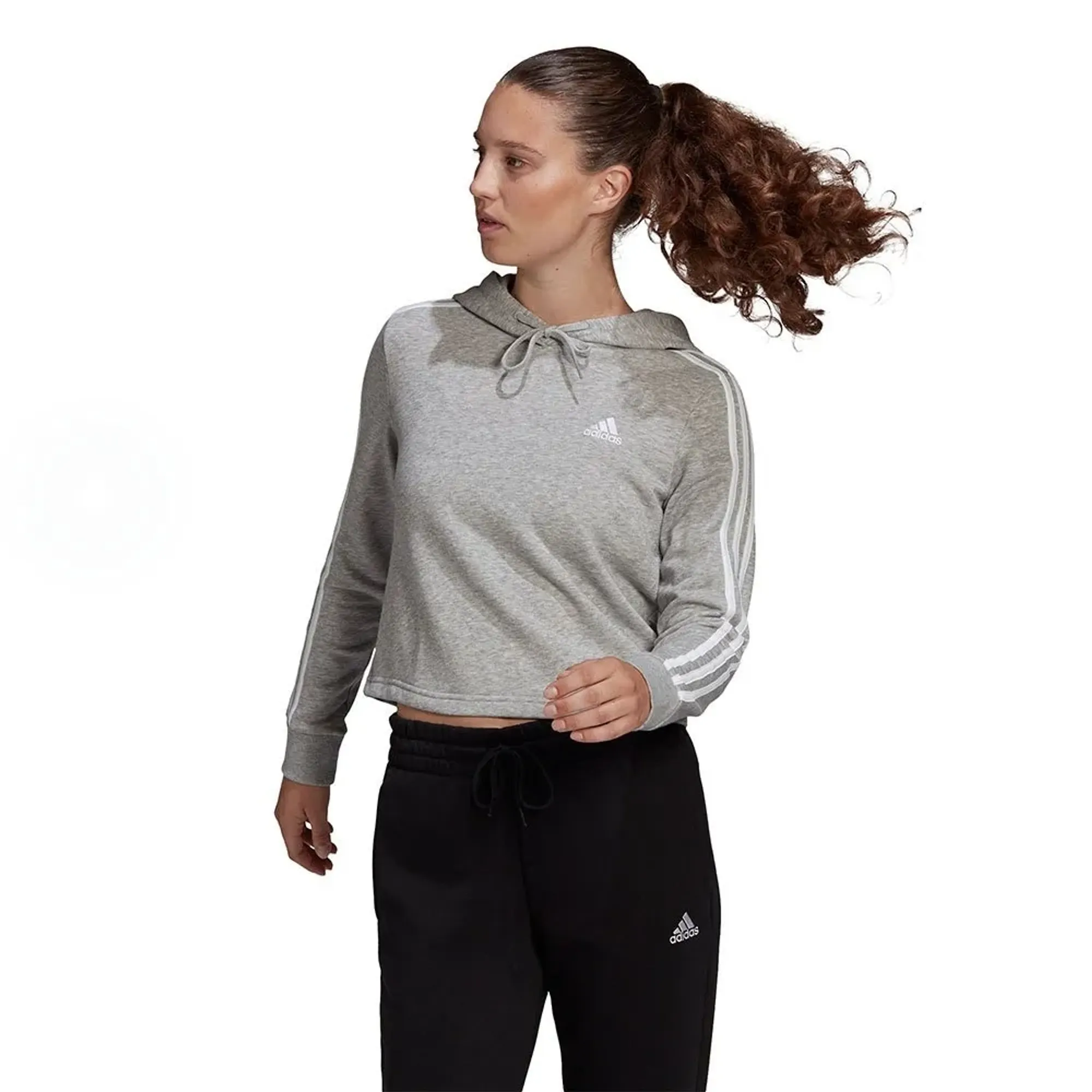 Adidas Essentials 3 Stripes Cropped Hoodie
