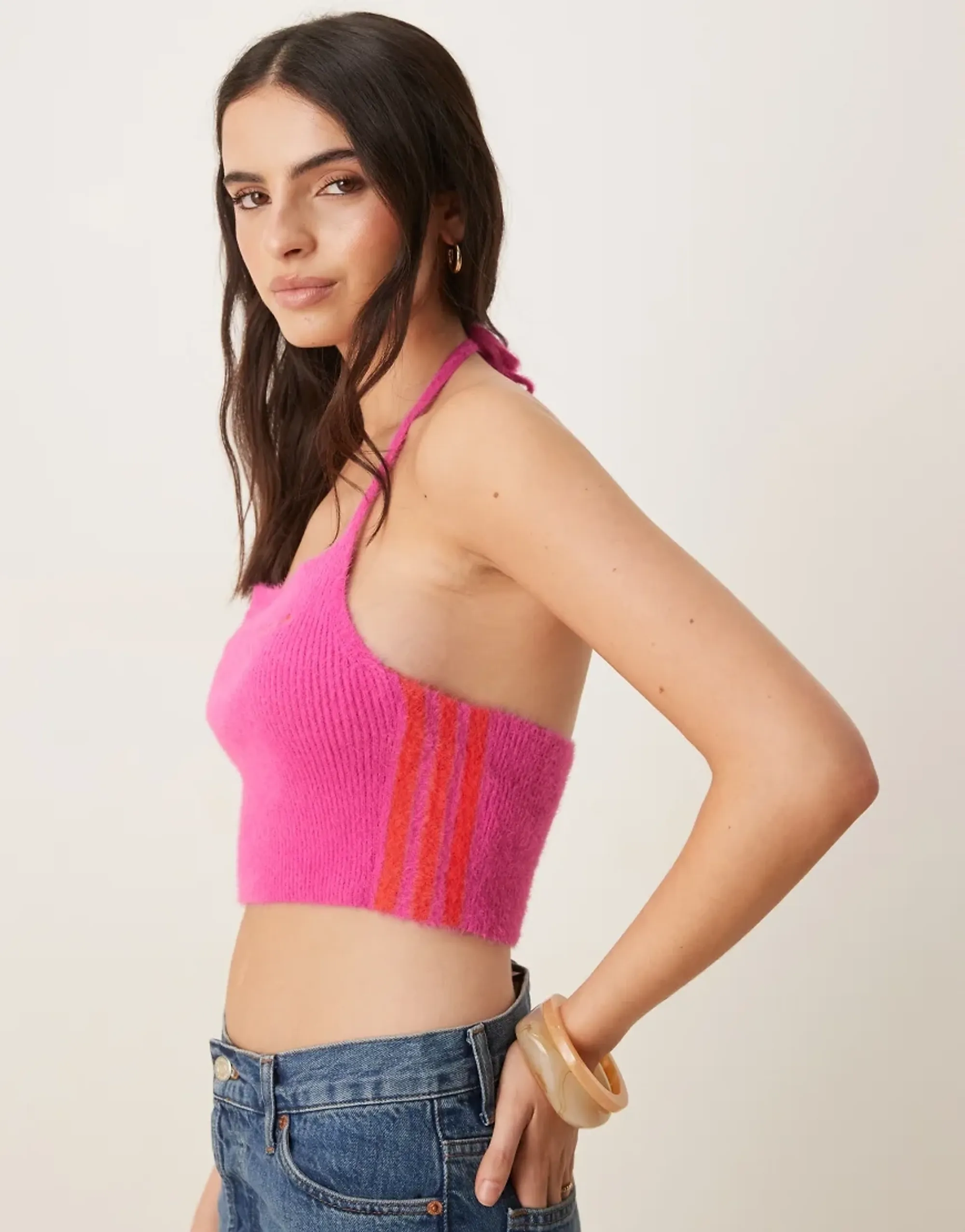Adidas Originals Fluffy Knitted Halter Top