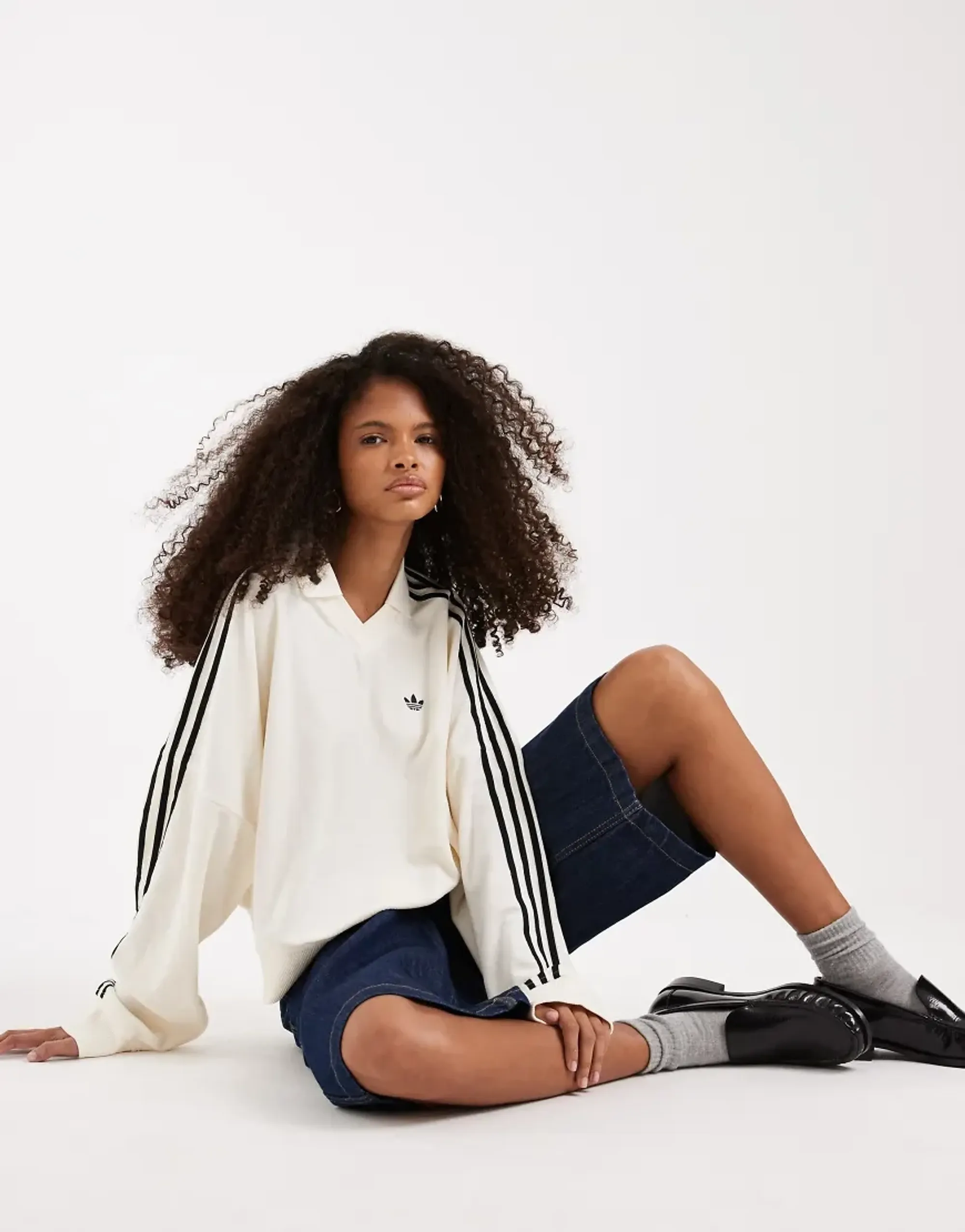 Women's Adidas Originals Terry Long Sleeve T-Shirt in White 