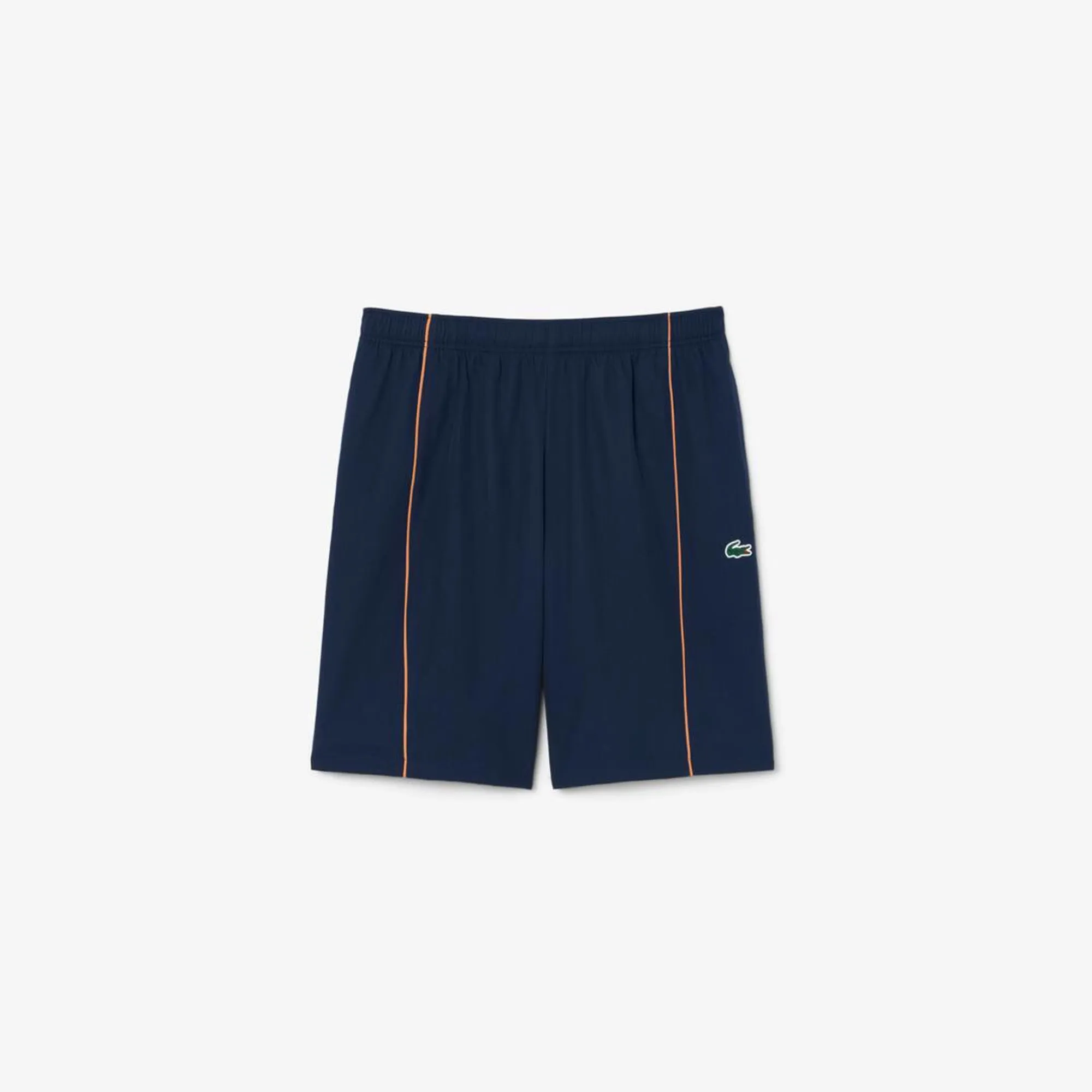 Lacoste Trim Accent Diamond Taffeta Sport Shorts - Midnight Blue
