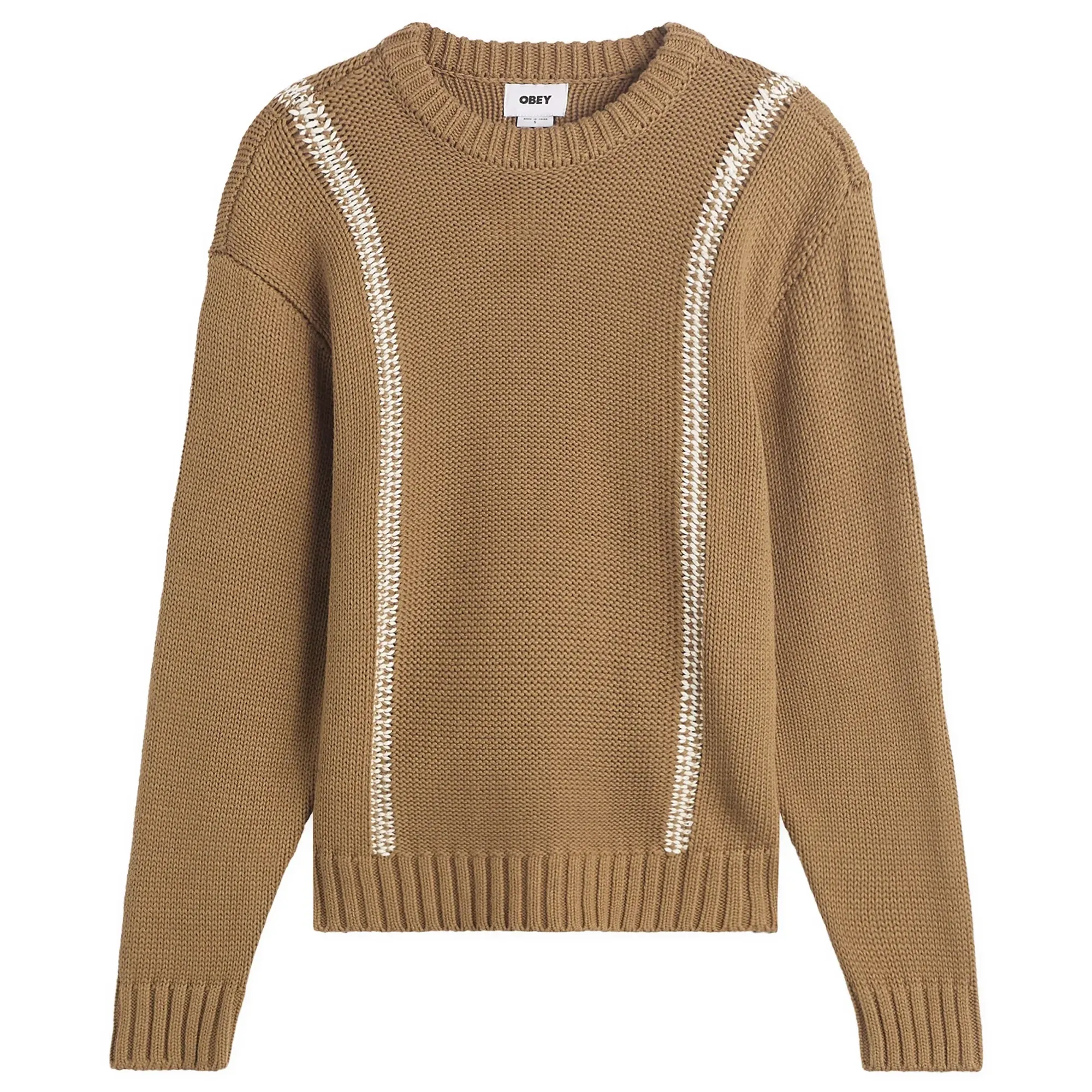 Obey Women's Mend Stitch Crew Sweater Caramel