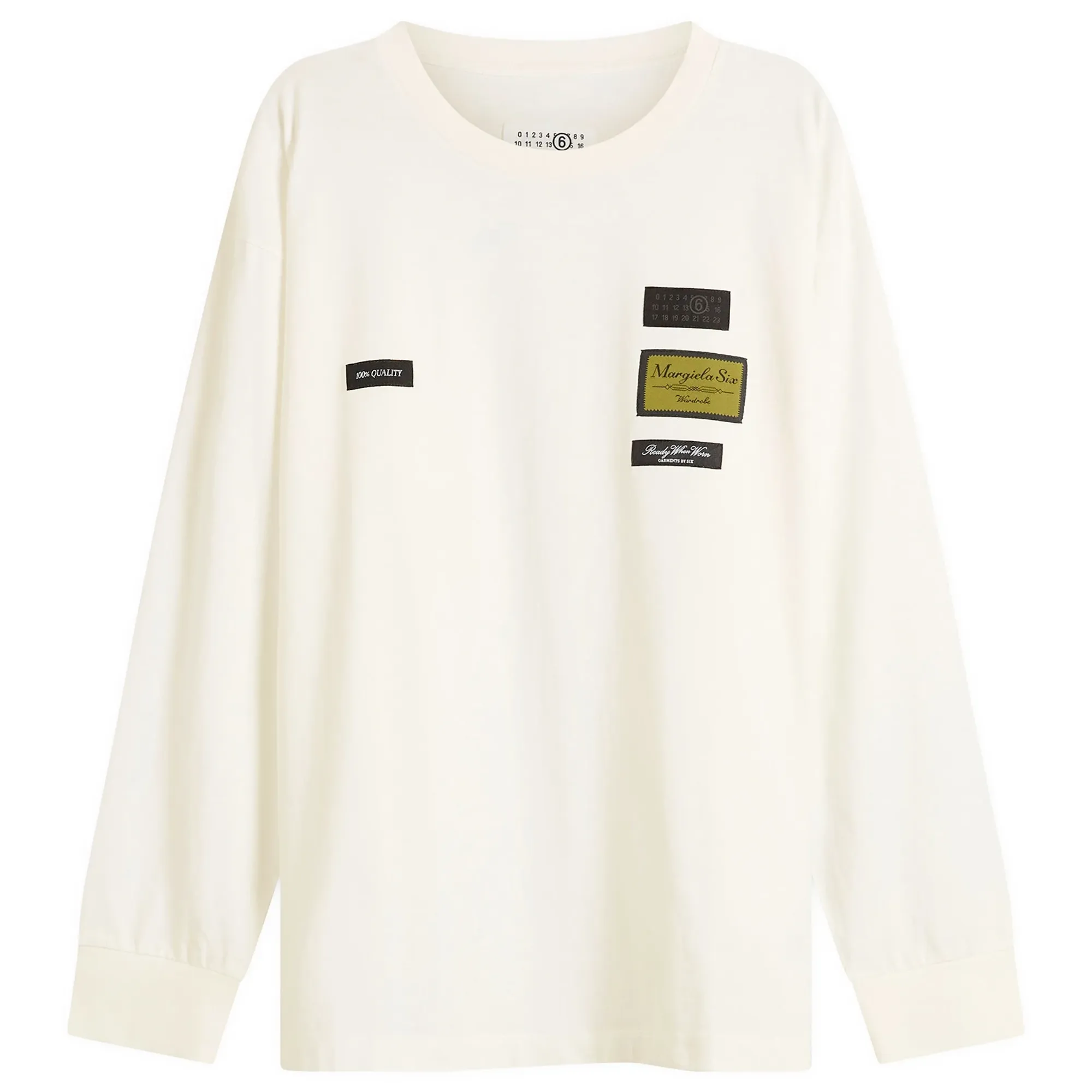 MM6 Maison Margiela Men's Tailored Labels Long Sleeve T-Shirt Off White