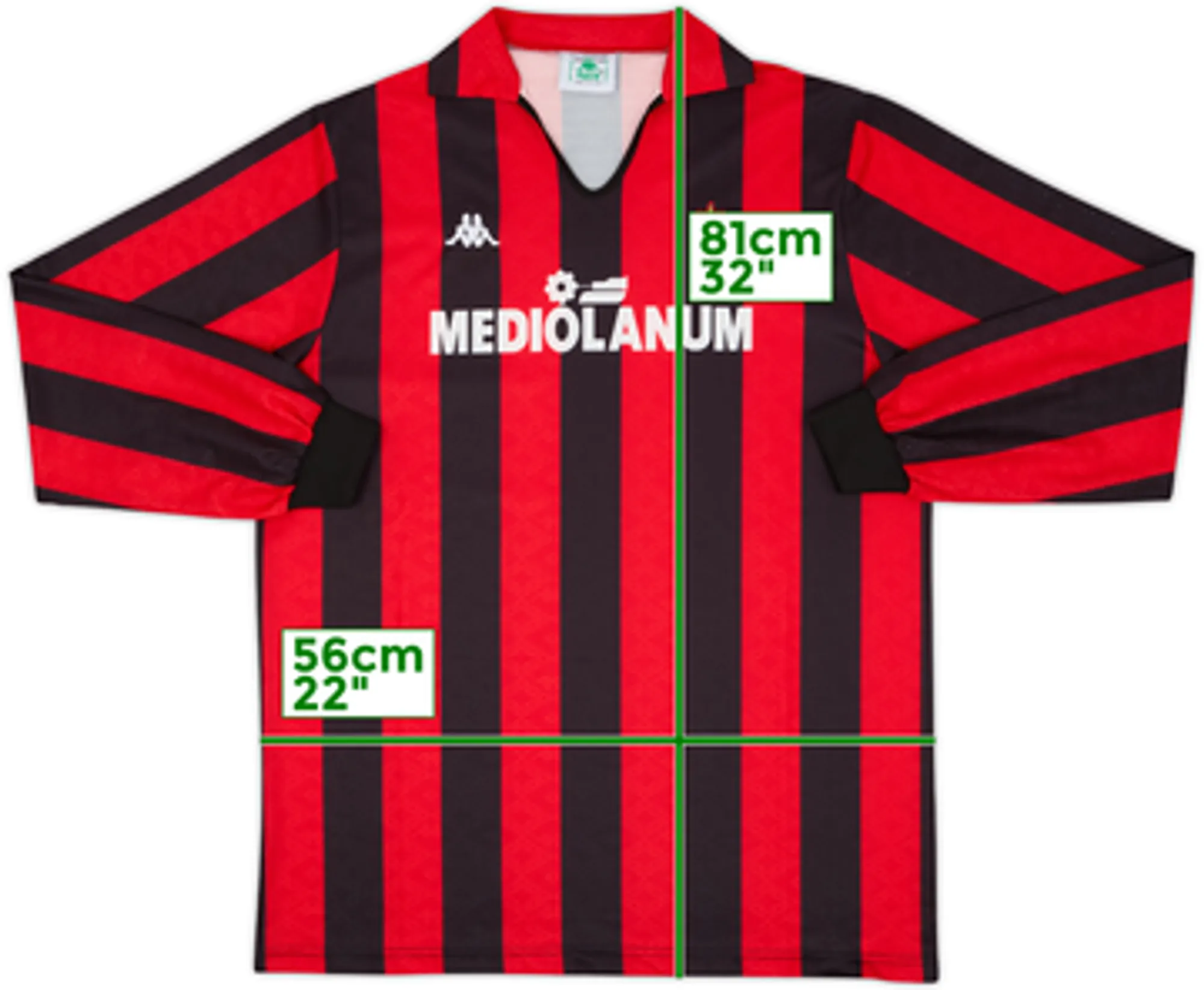 1989-90 AC Milan Home L/S Shirt - 9/10 - (M)