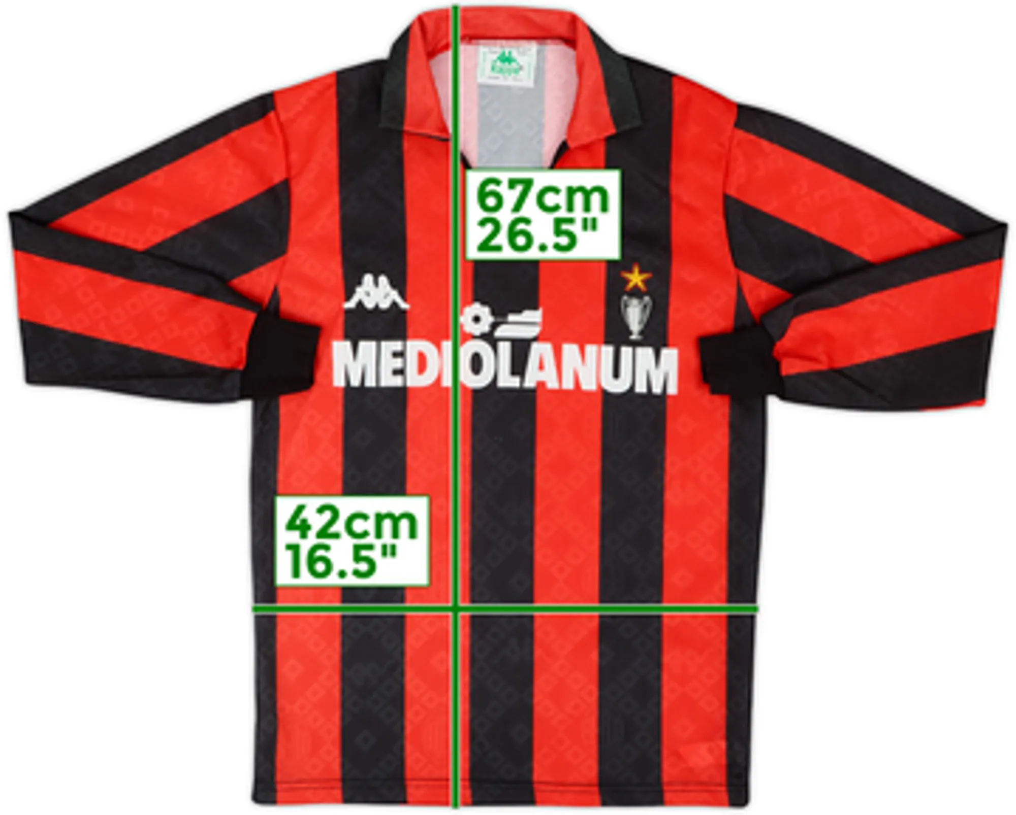 1989-90 AC Milan Home L/S Shirt  - 8/10 - (S)