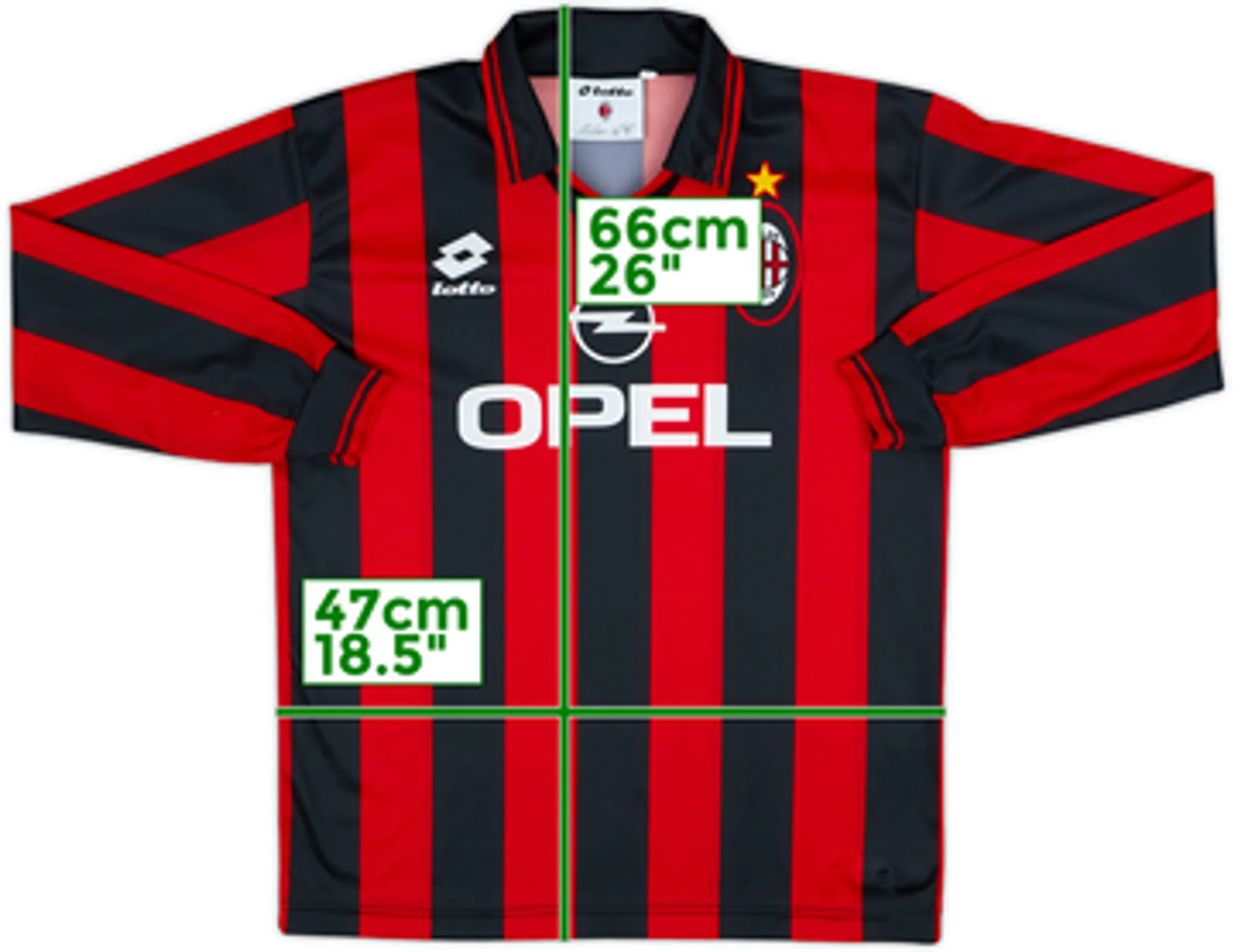 1994-95 AC Milan Home L/S Shirt - 10/10 - (XXL.Boys)
