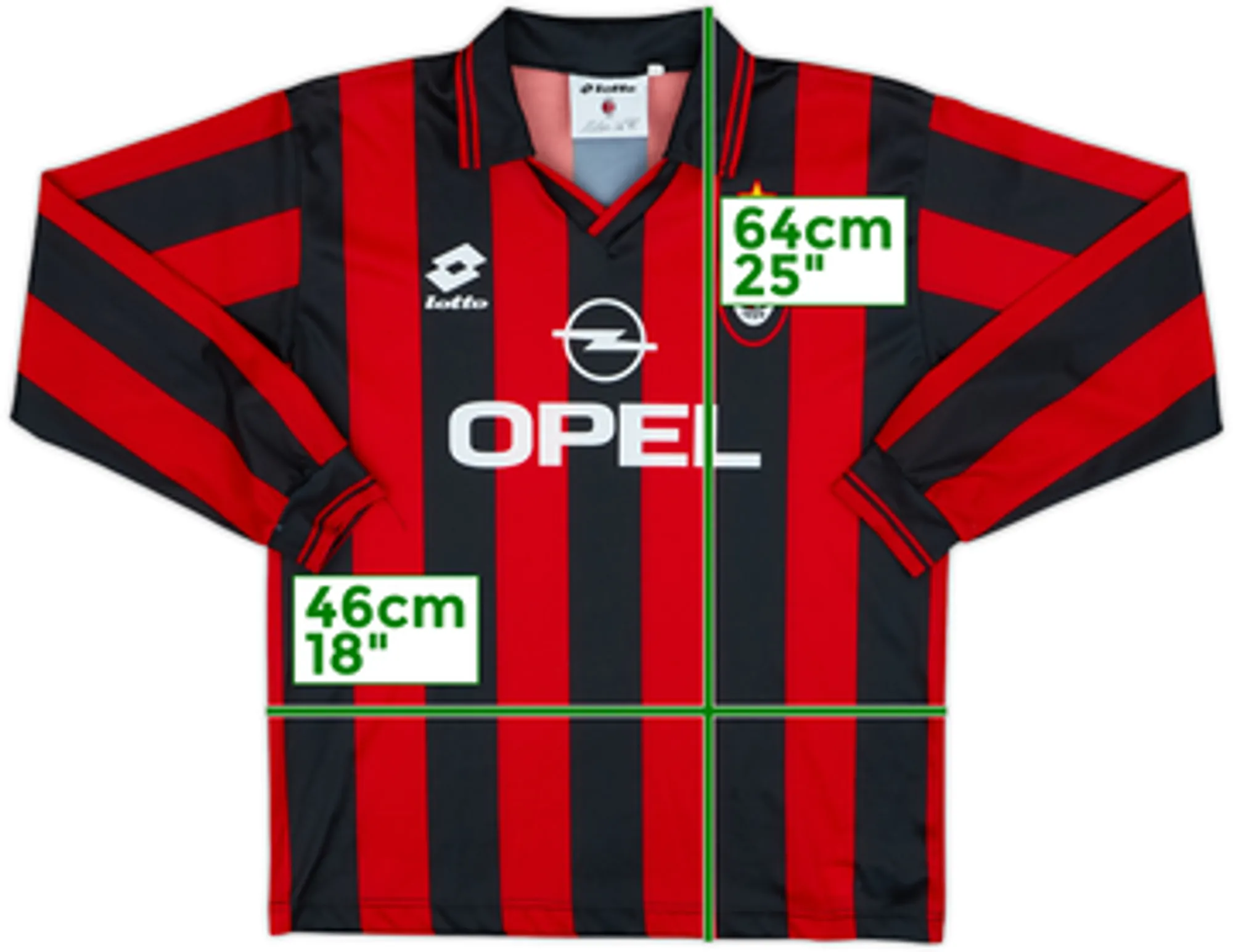 1997-98 AC Milan Home L/S Shirt - 8/10 - (XL.Boys)