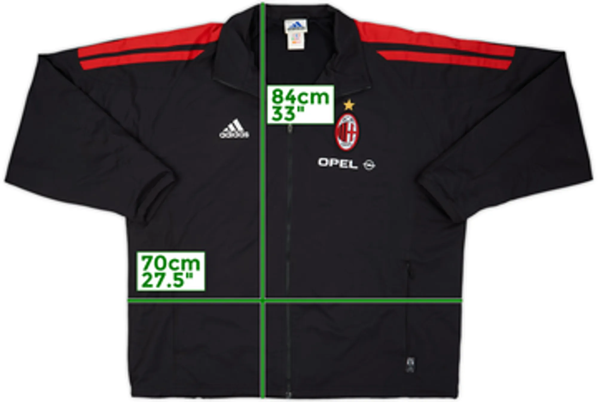 2001-02 AC Milan adidas Track Jacket - 8/10 - (L.Boys)